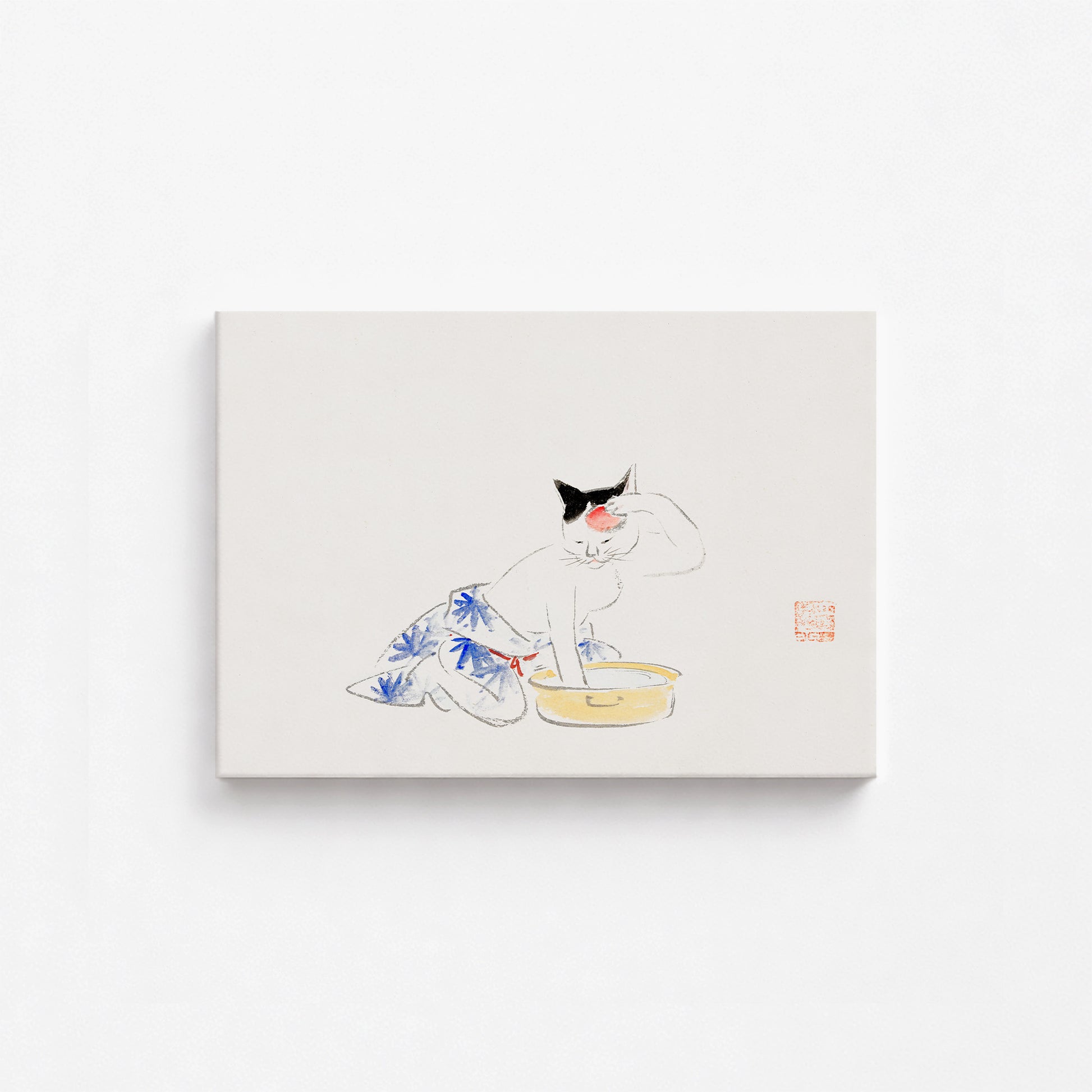 Utagawa Hiroshige: Cat (from the Album of Ichiryusai Hiroshige`s Sketches), 30x21cm Satin Canvas Art Reproduction