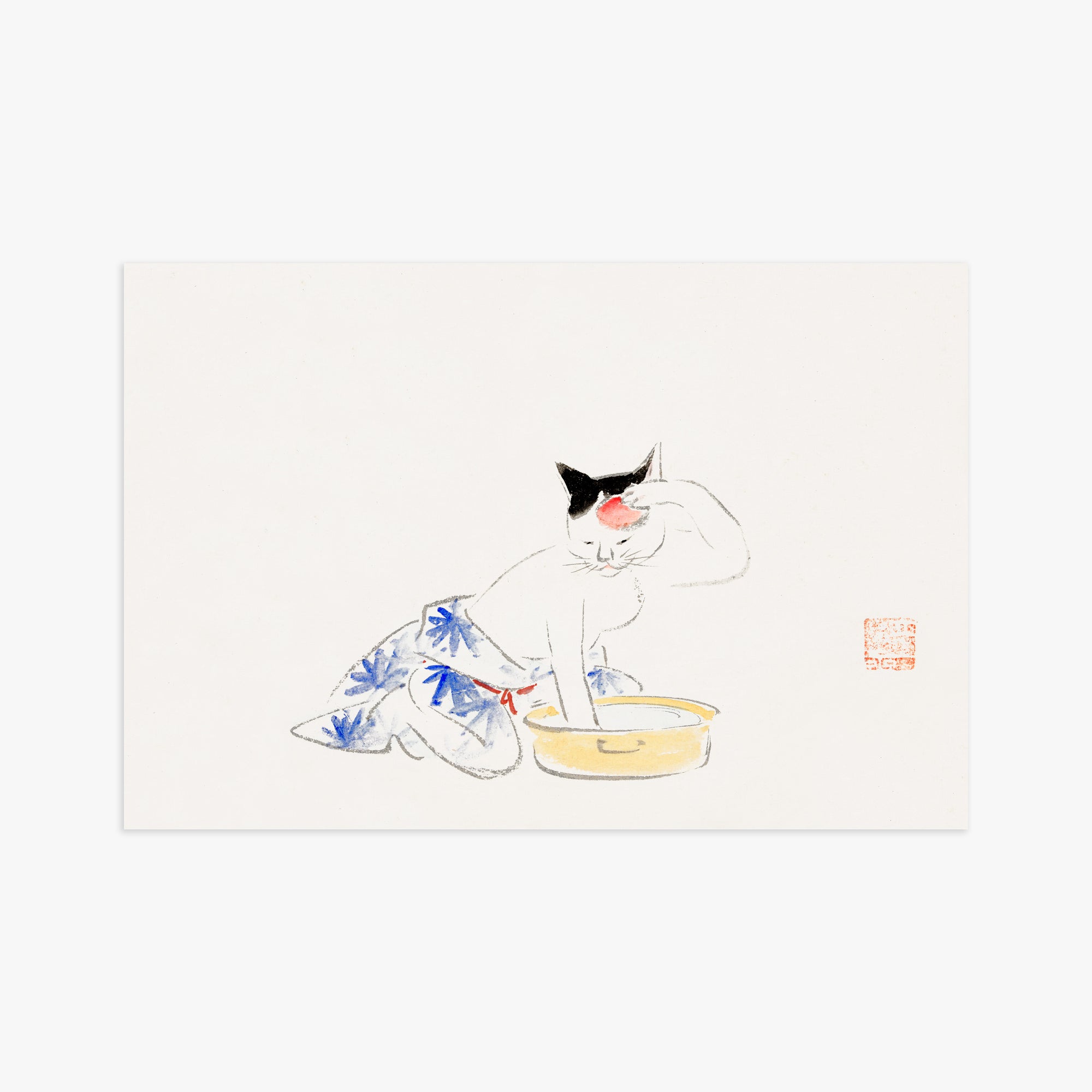 Utagawa Hiroshige: Cat (from the Album of Ichiryusai Hiroshige`s Sketches), 61x91cm Art Reproduction Unframed