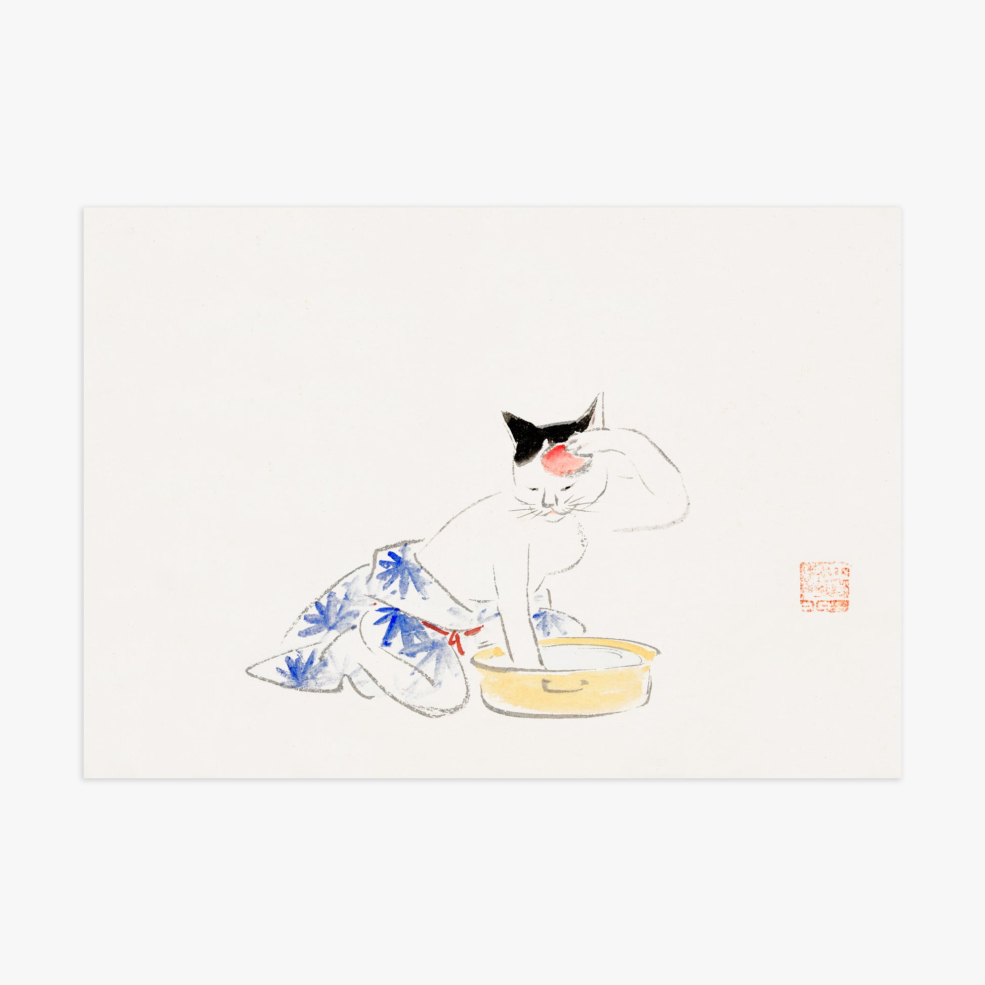 Utagawa Hiroshige: Cat (from the Album of Ichiryusai Hiroshige`s Sketches), 70x100cm Art Reproduction Unframed
