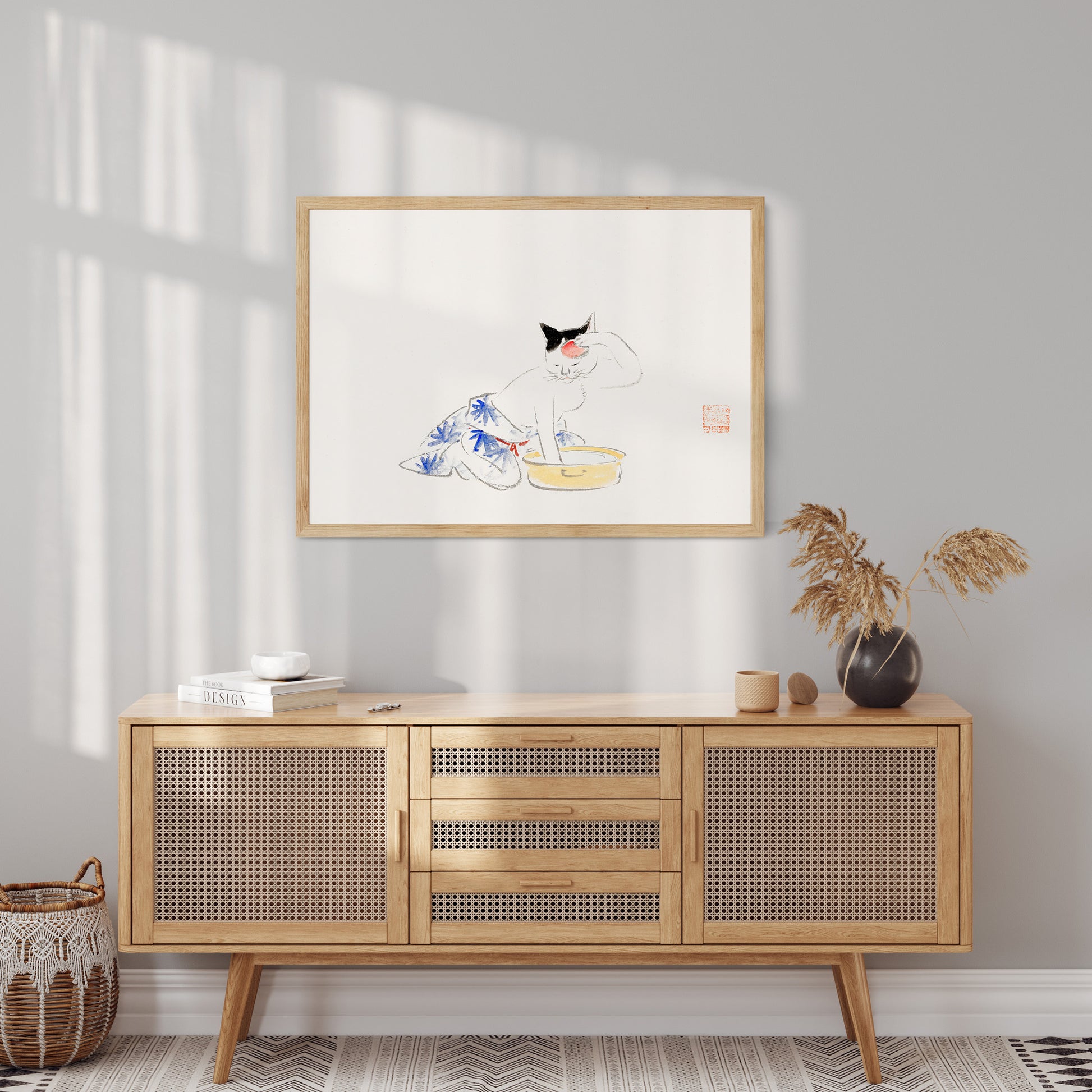 Design Concept No. 10 for Utagawa Hiroshige: Cat (from the Album of Ichiryusai Hiroshige`s Sketches) Japanese Wall Art