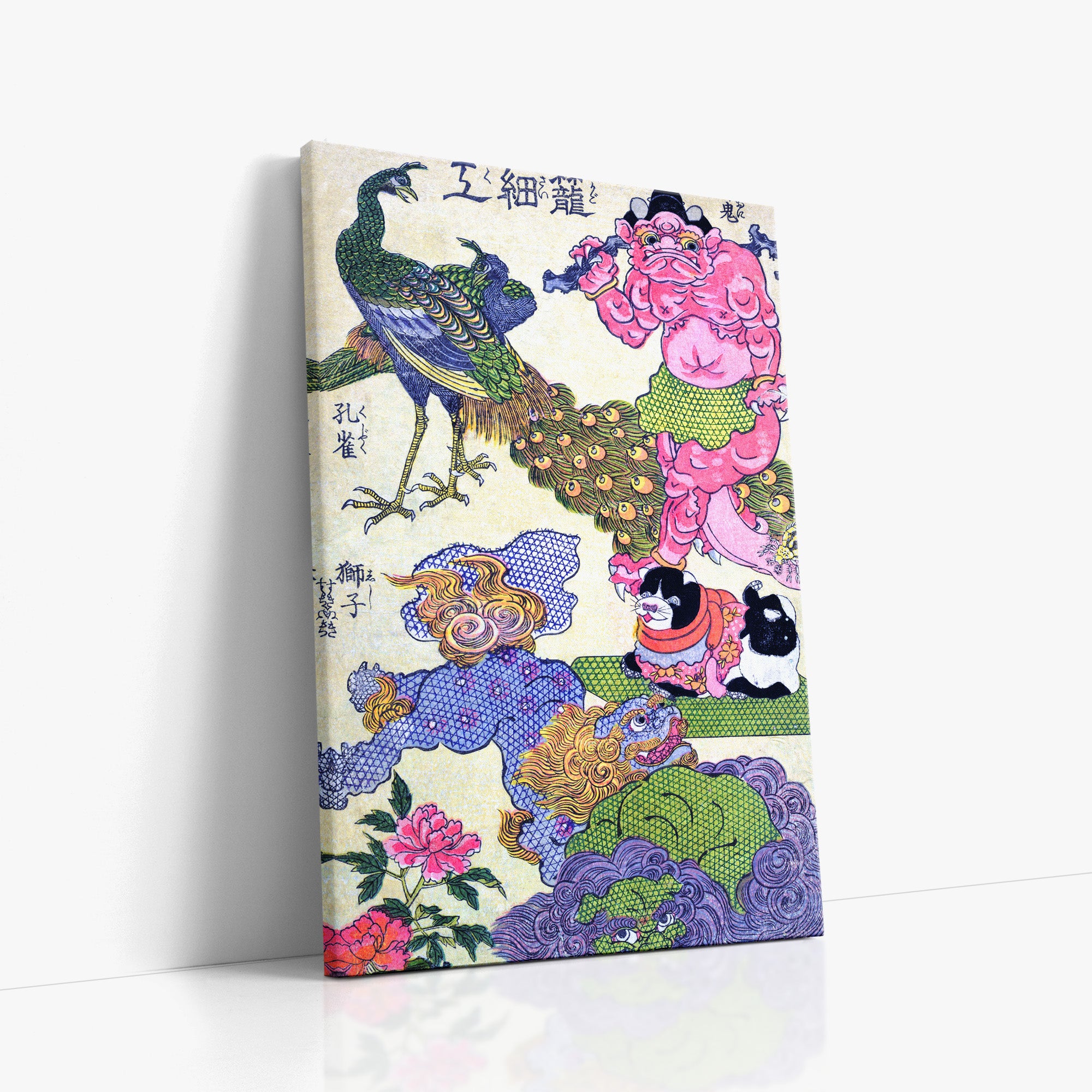 Utagawa Kunisada: Kagozaiku Naniwa saikunin Ichida Shōshichirō, 60x90cm Satin Canvas Art Reproduction Left Angle