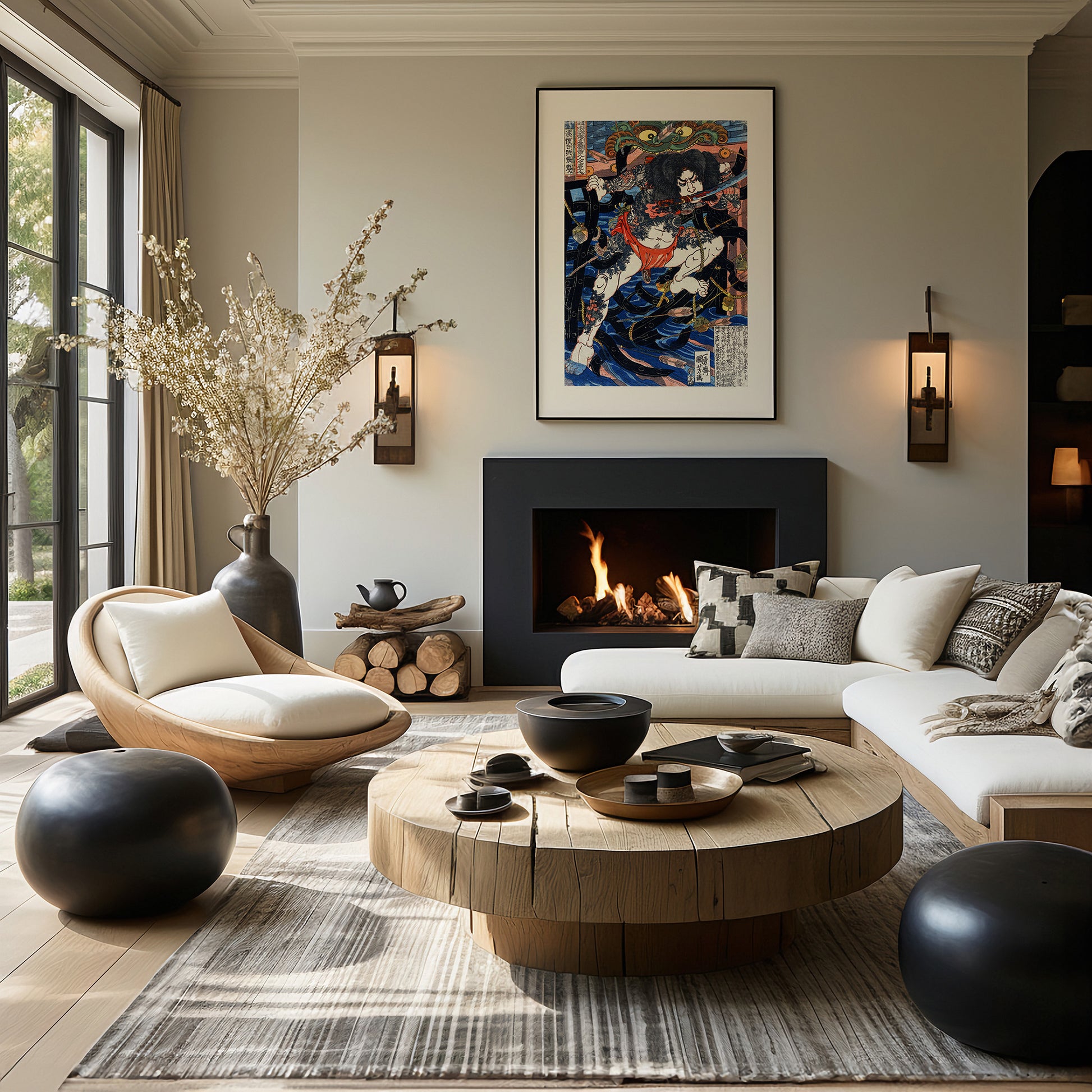 Design Concept No. 39 for Utagawa Kuniyoshi: Rori Hakucho Chojun Japanese Wall Art