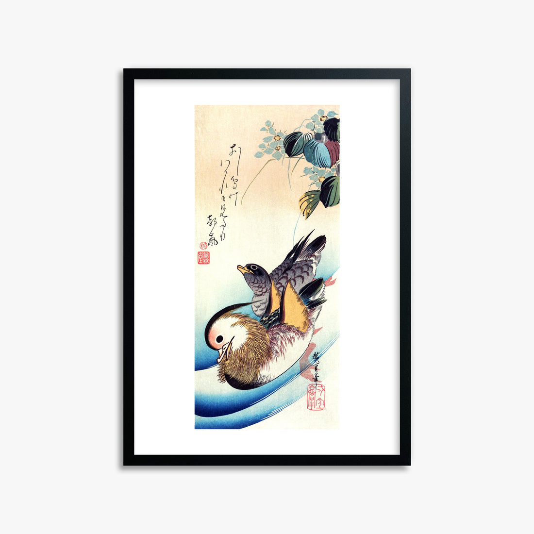 Design Concept No. 28 for Utagawa Hiroshige: Two Mandarin Ducks Japanese Wall Art