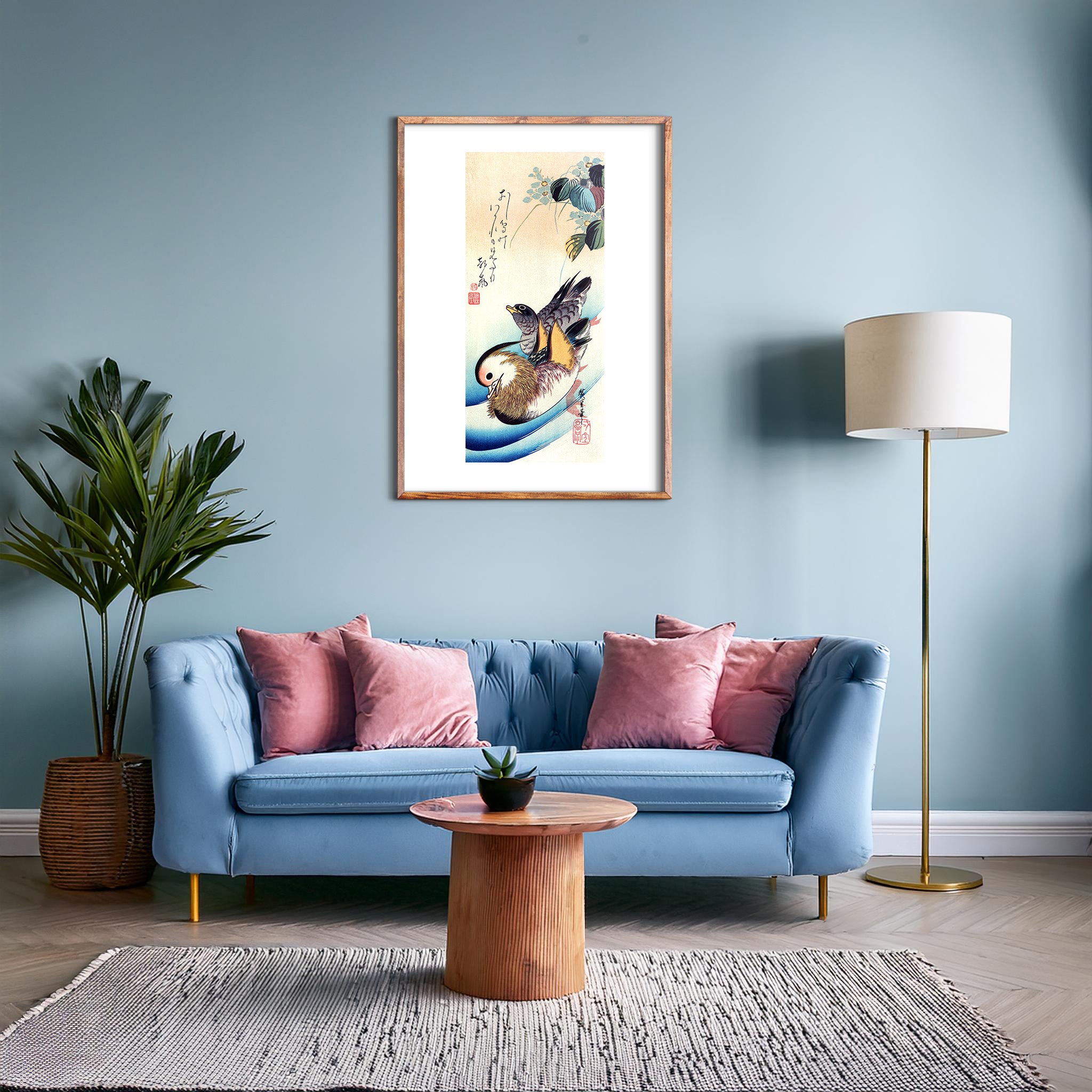 Design Concept No. 28 for Utagawa Hiroshige: Two Mandarin Ducks Japanese Wall Art