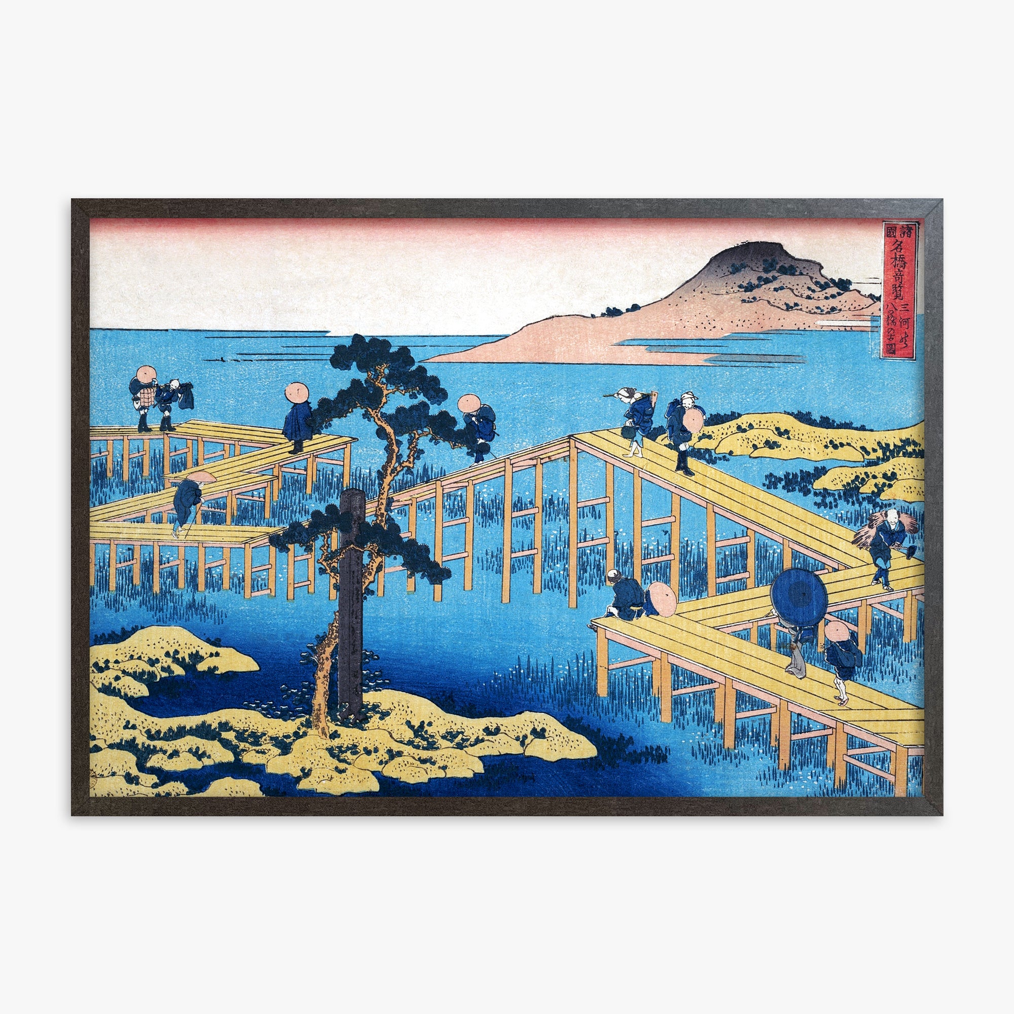 Antica veduta di Yatsuhashi nella provincia di Mikawa