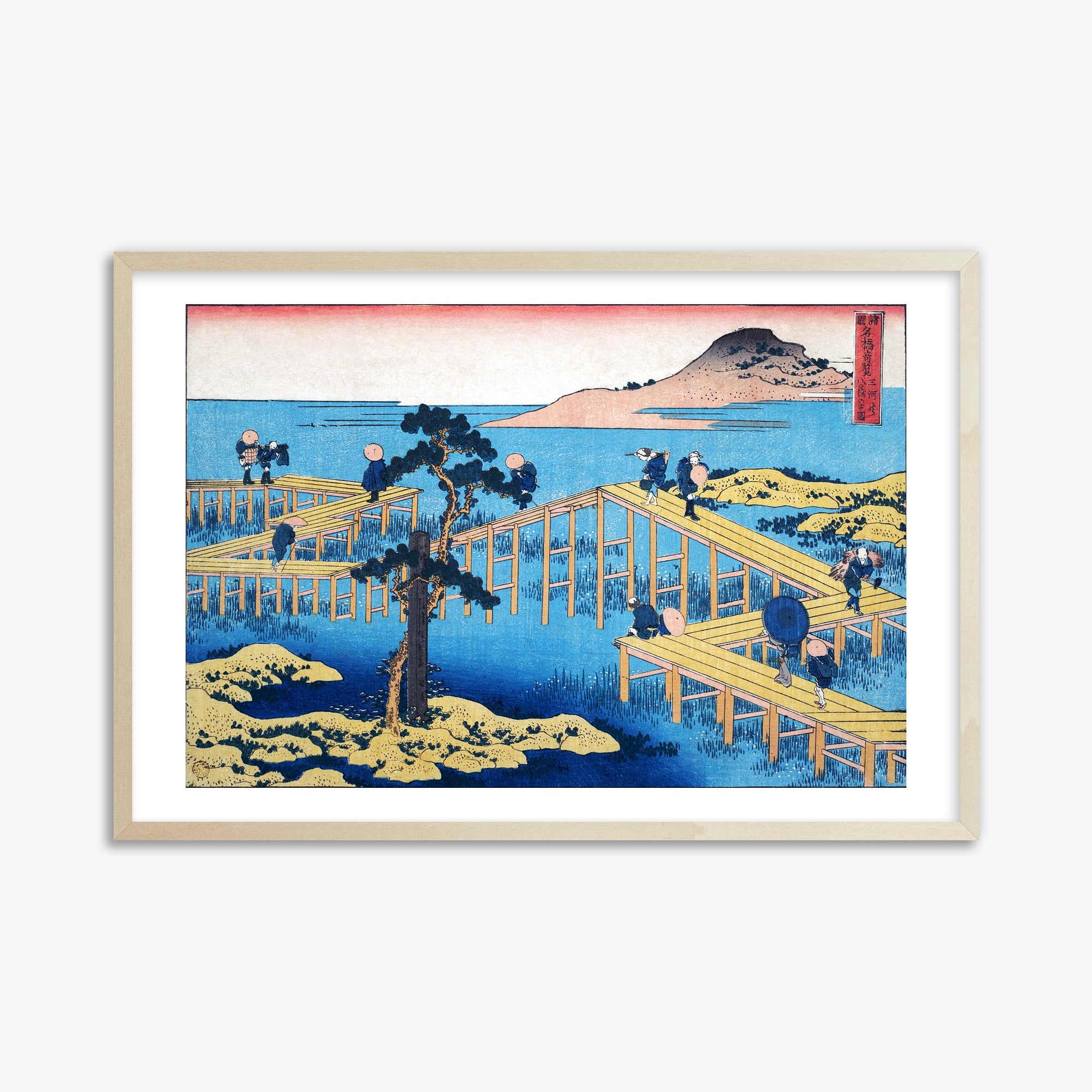 Antica veduta di Yatsuhashi nella provincia di Mikawa