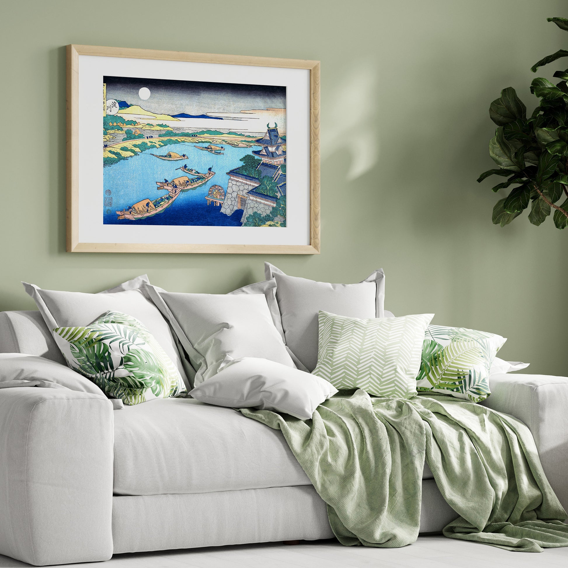 Design Concept No. 31 for Katsushika Hokusai: Moonlight on the Yodo River Japanese Wall Art