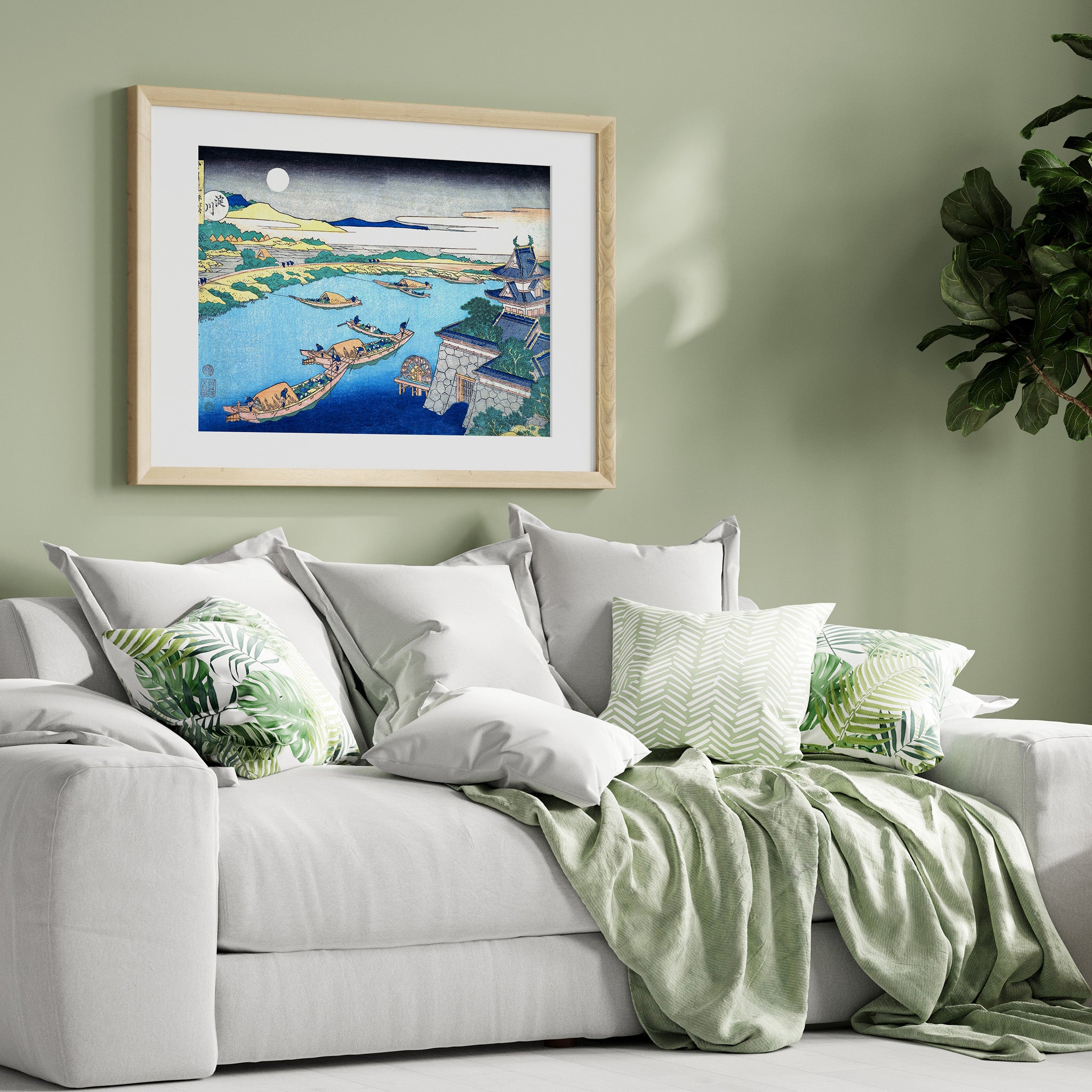 Design Concept No. 31 for Katsushika Hokusai: Moonlight on the Yodo River Japanese Wall Art