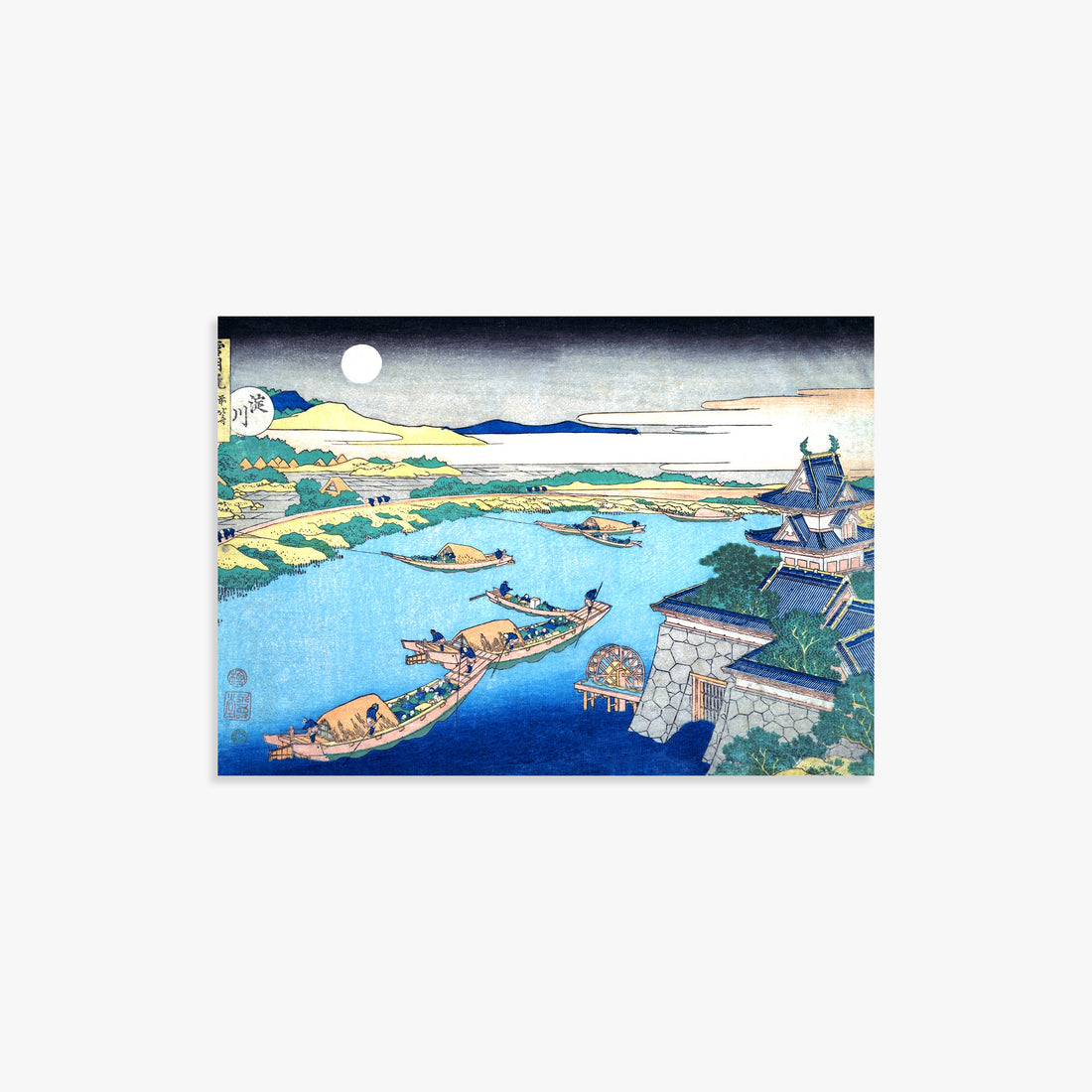 Design Concept No. 31 for Katsushika Hokusai: Moonlight on the Yodo River Japanese Wall Art