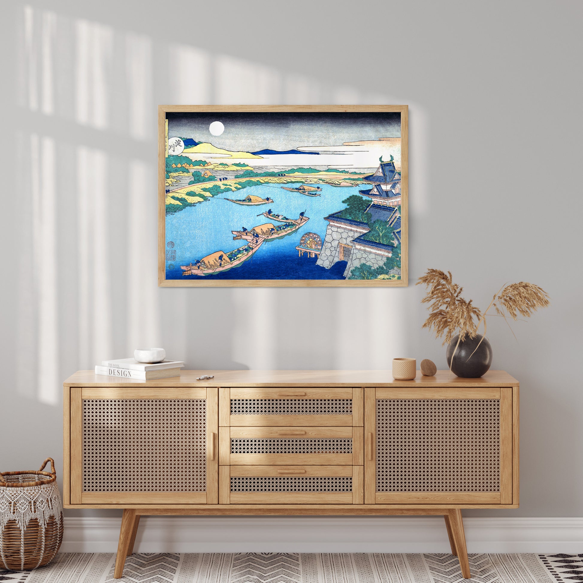 Design Concept No. 10 for Katsushika Hokusai: Moonlight on the Yodo River Japanese Wall Art
