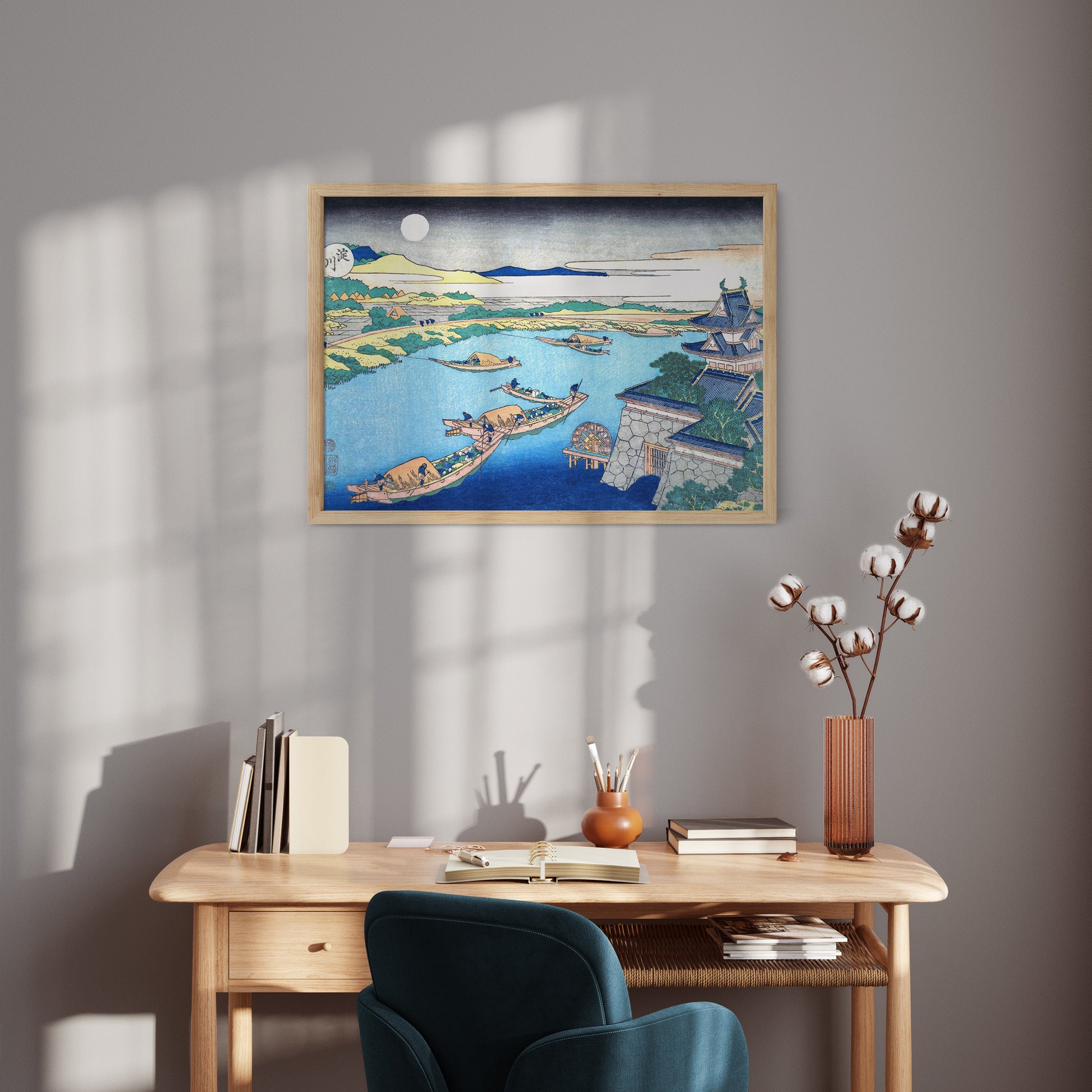 Design Concept No. 11 for Katsushika Hokusai: Moonlight on the Yodo River Japanese Wall Art