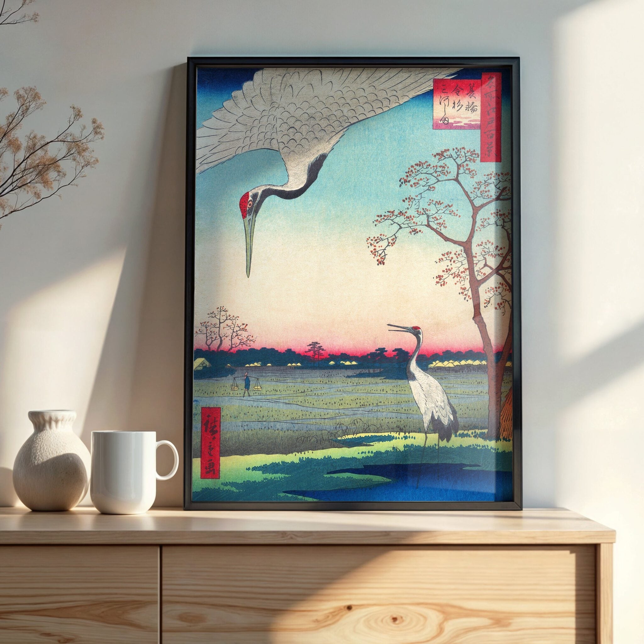 Design Concept No. 22 for Utagawa Hiroshige : Minowa, Kanasugi at Mikawashima Japanese Wall Art