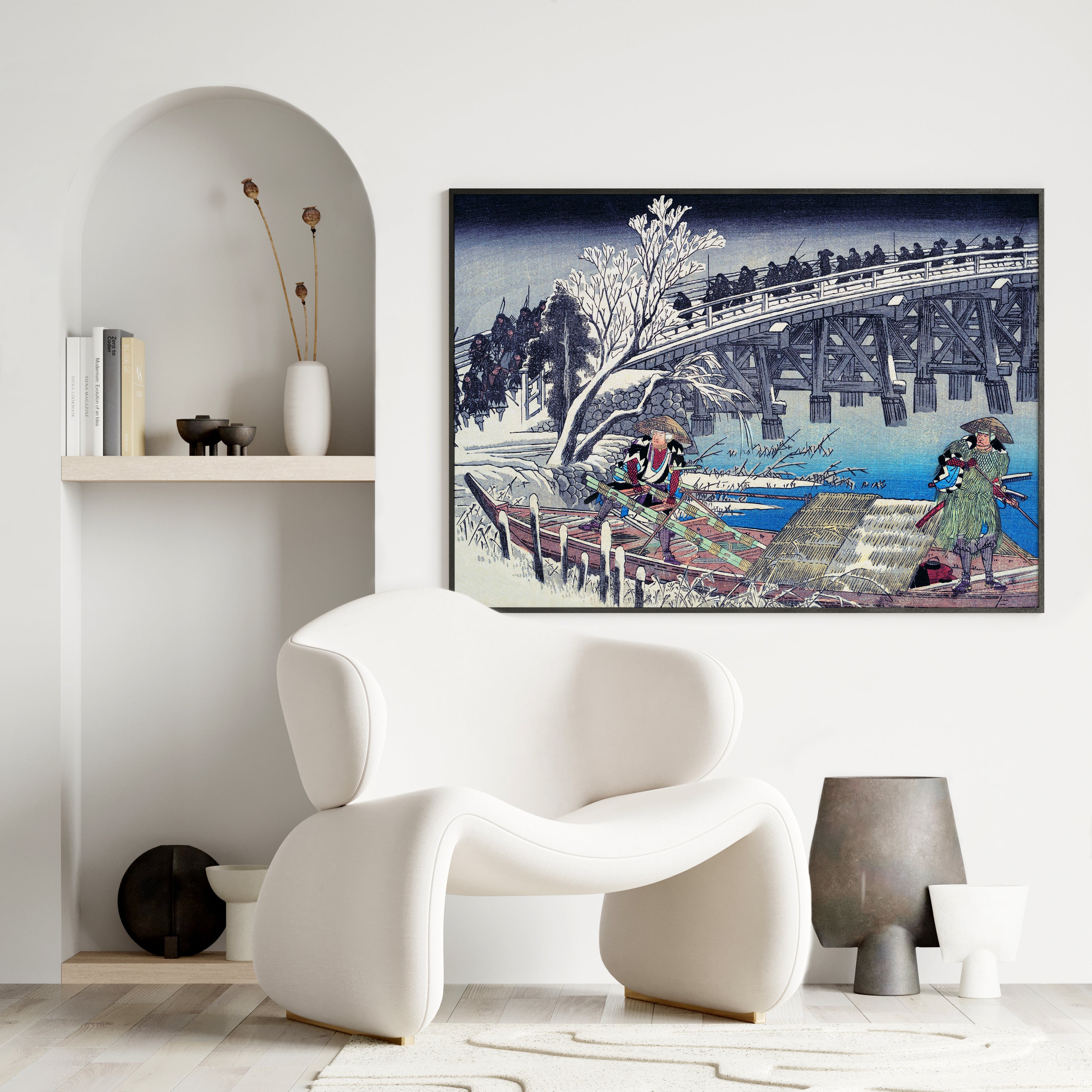 Design Concept No. 25 for Utagawa Hiroshige: Scene I in Act XI of Chushingura Japanese Wall Art