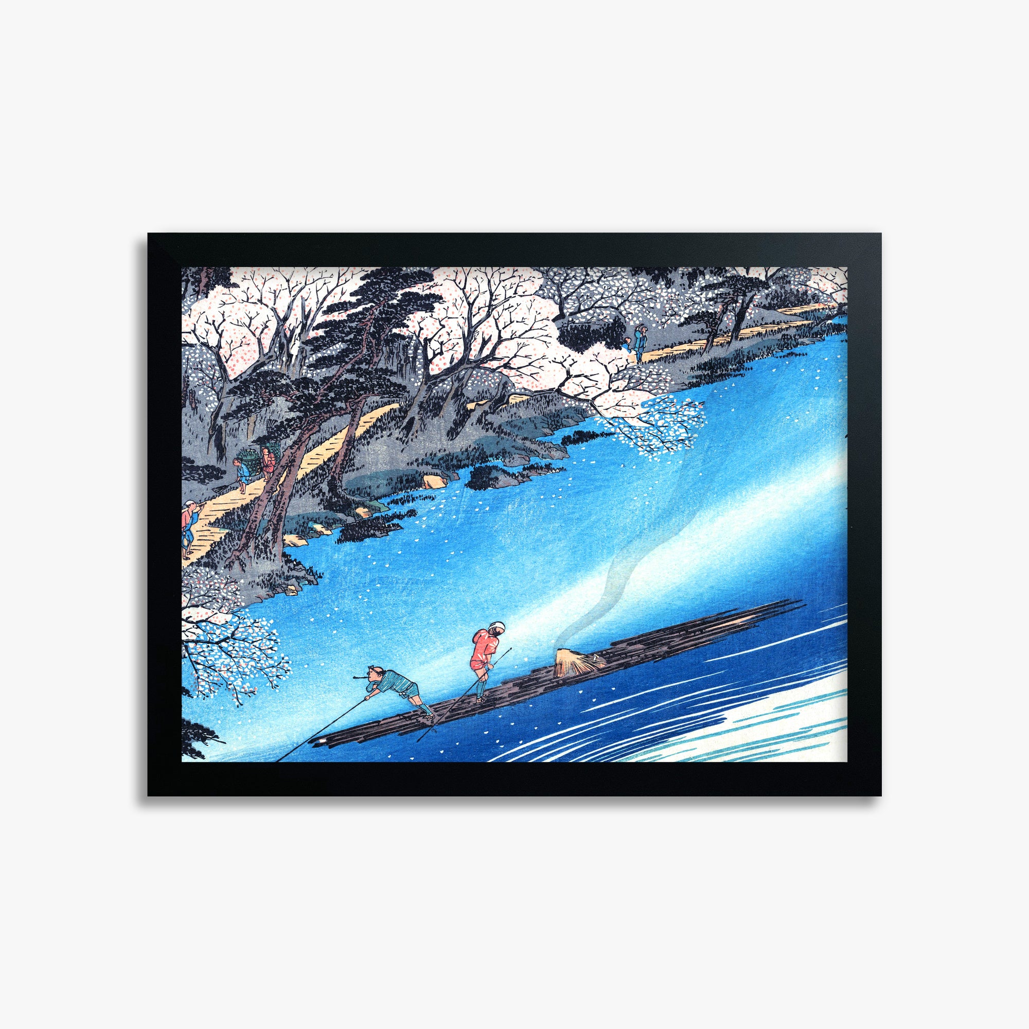 Utagawa Hiroshige: Arashiyama Manka, 30x40cm Framed Art Reproduction With Black Frame