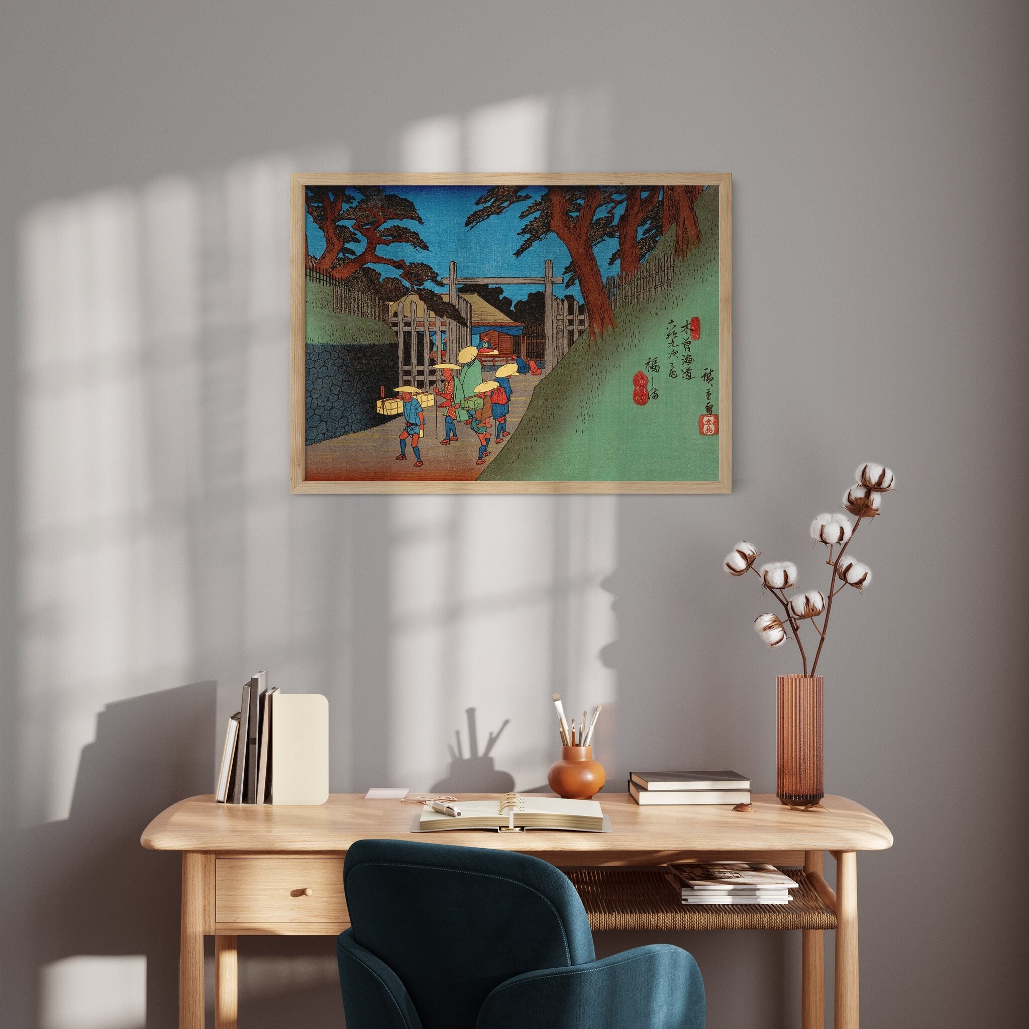 Design Concept No. 11 for Utagawa Hiroshige: Fukushima Station Japanese Wall Art