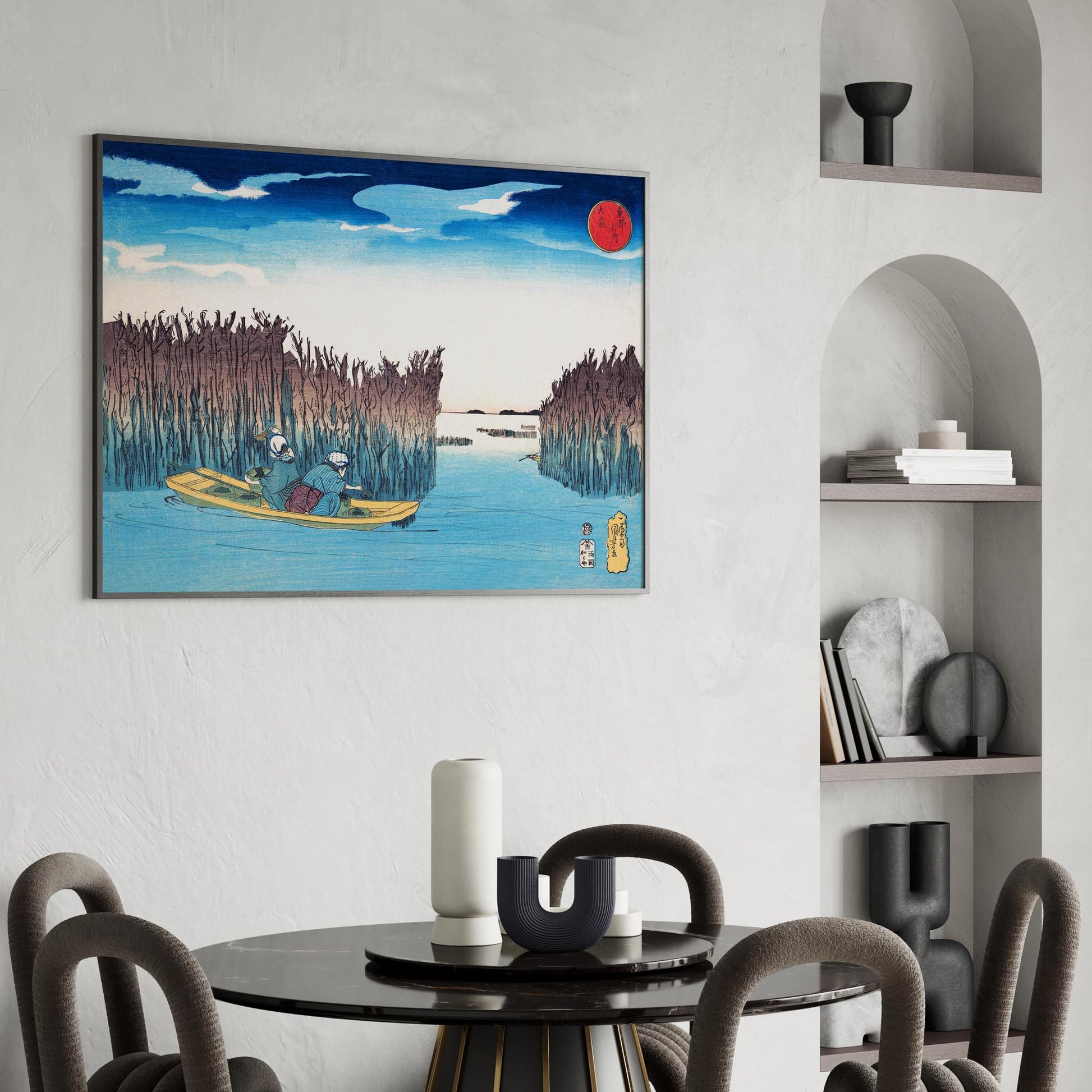 Design Concept No. 26 for Utagawa Kuniyoshi: Seaweed Gatherers at Omori Japanese Wall Art