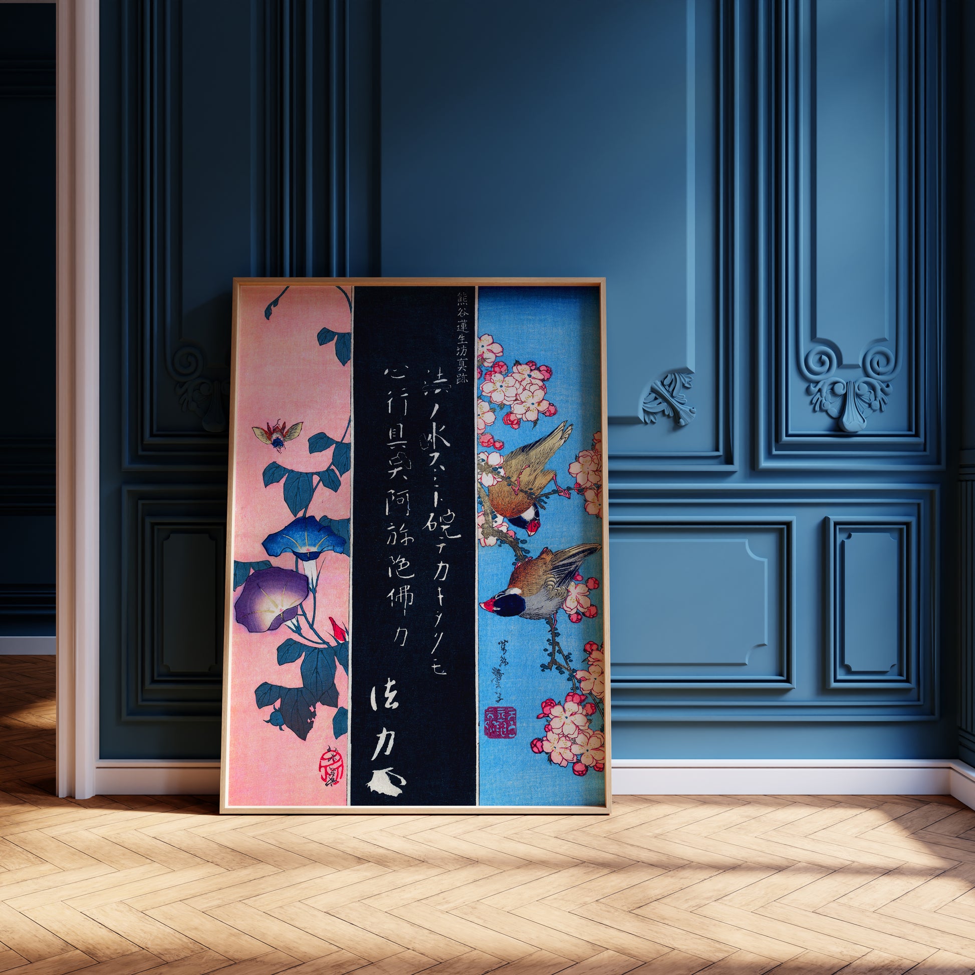 Design Concept No. 12 for Katsushika Hokusai: Bird-and-Flower Paintings Japanese Wall Art