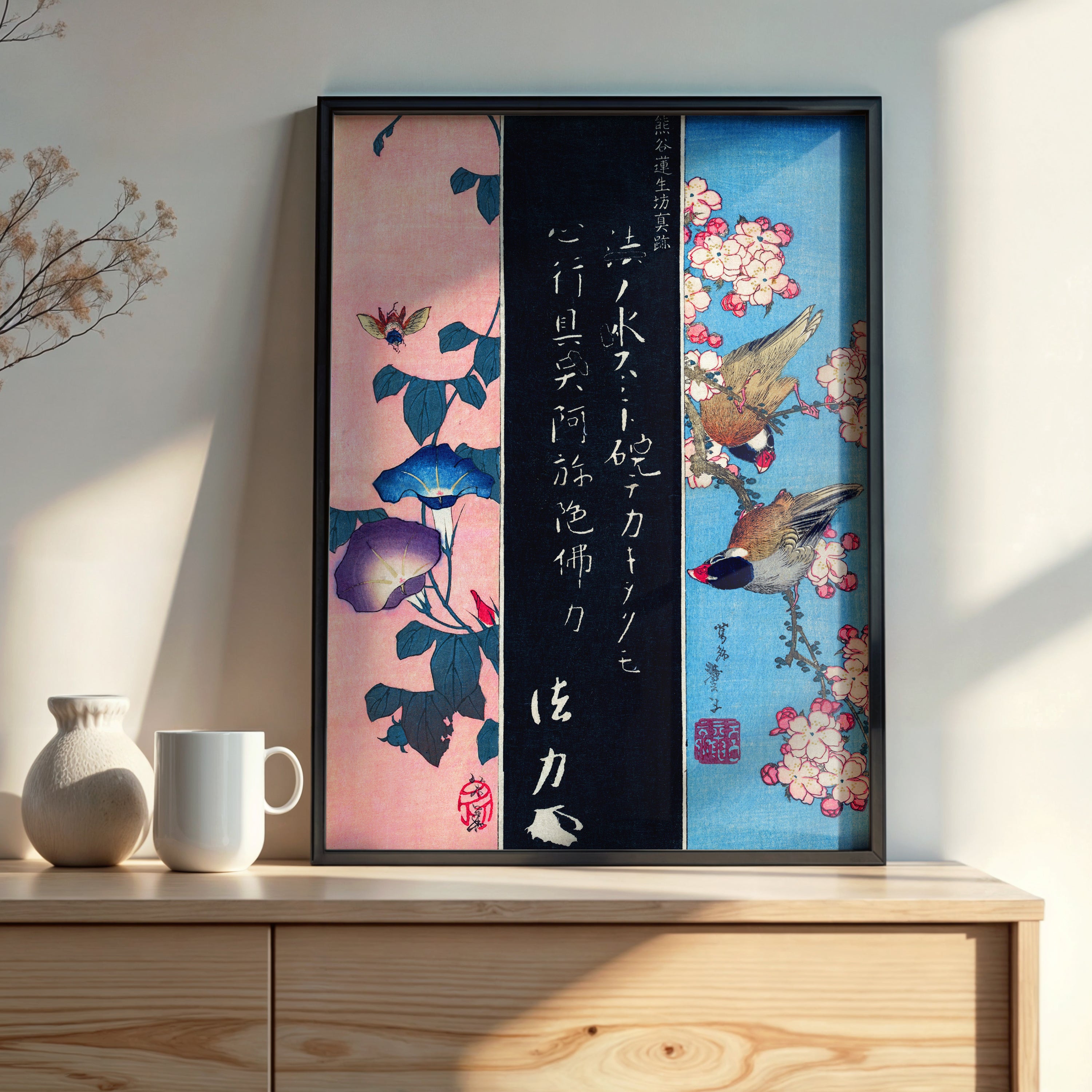 Hokusai Bird-and-Flower — Kachō-e Woodblock Print – Japandi.Art