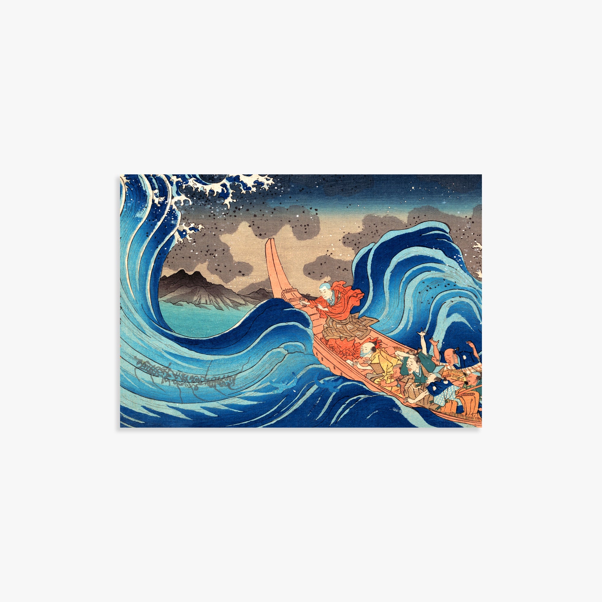 Kuniyoshi Nichiren Calming the Sea — Woodblock Print – Japandi.Art