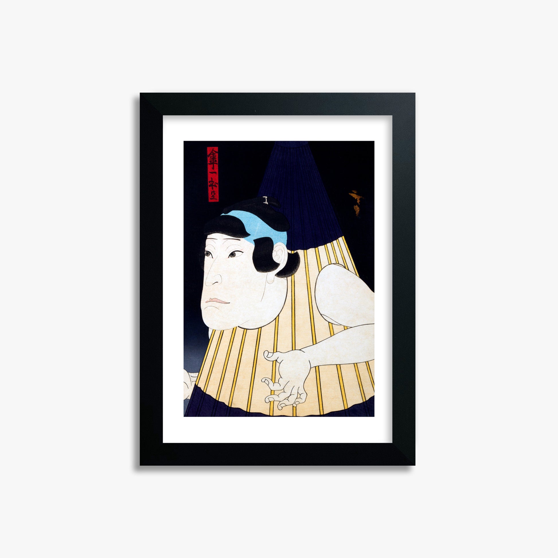 Gosōtei Hirosada: One-Legged Umbrella Monster, 21x30cm Framed Art Reproduction With Black Frame