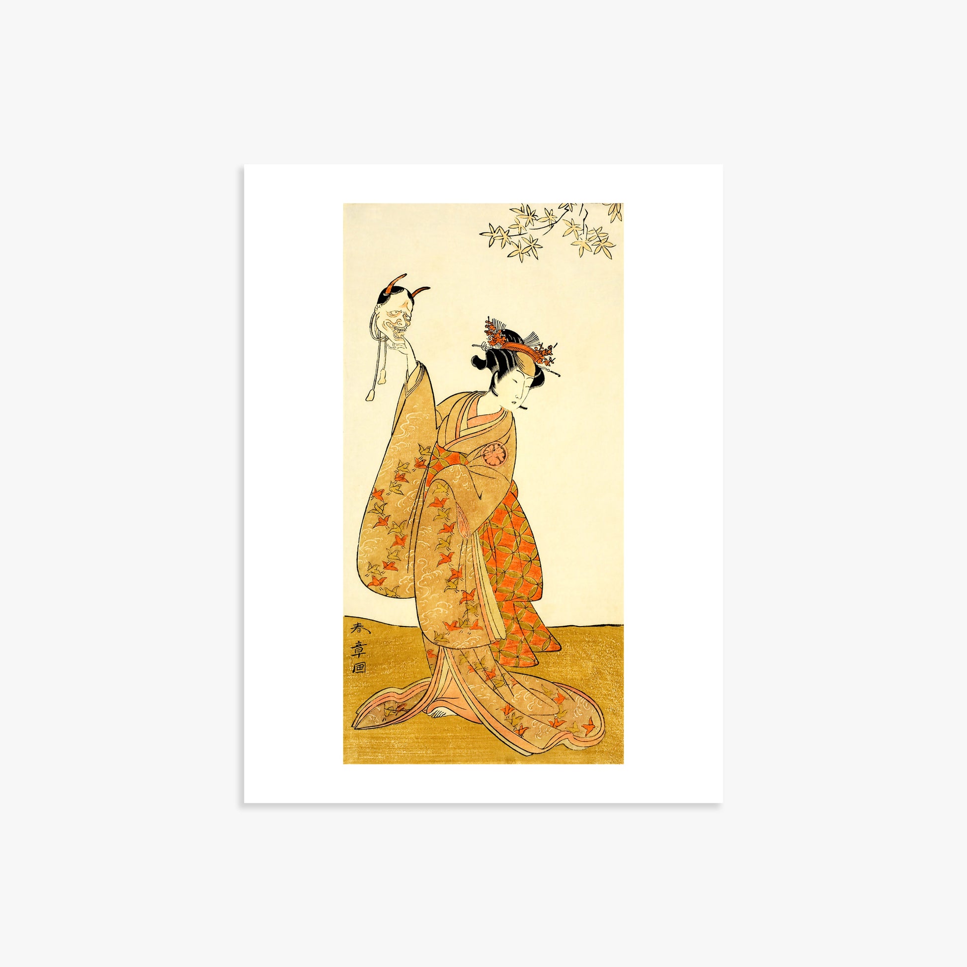 Katsukawa Shunsho: Segawa Yūjirō I as Matsukaze, Sister of Togashi no Saemon, 30x40cm Printed Poster
