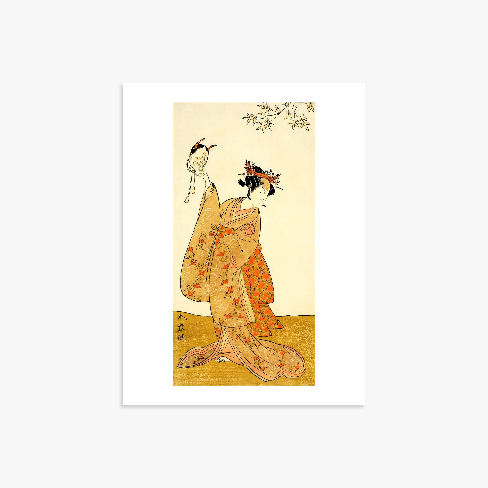 Katsukawa Shunsho: Segawa Yūjirō I as Matsukaze, Sister of Togashi no Saemon, 30x40cm Printed Poster