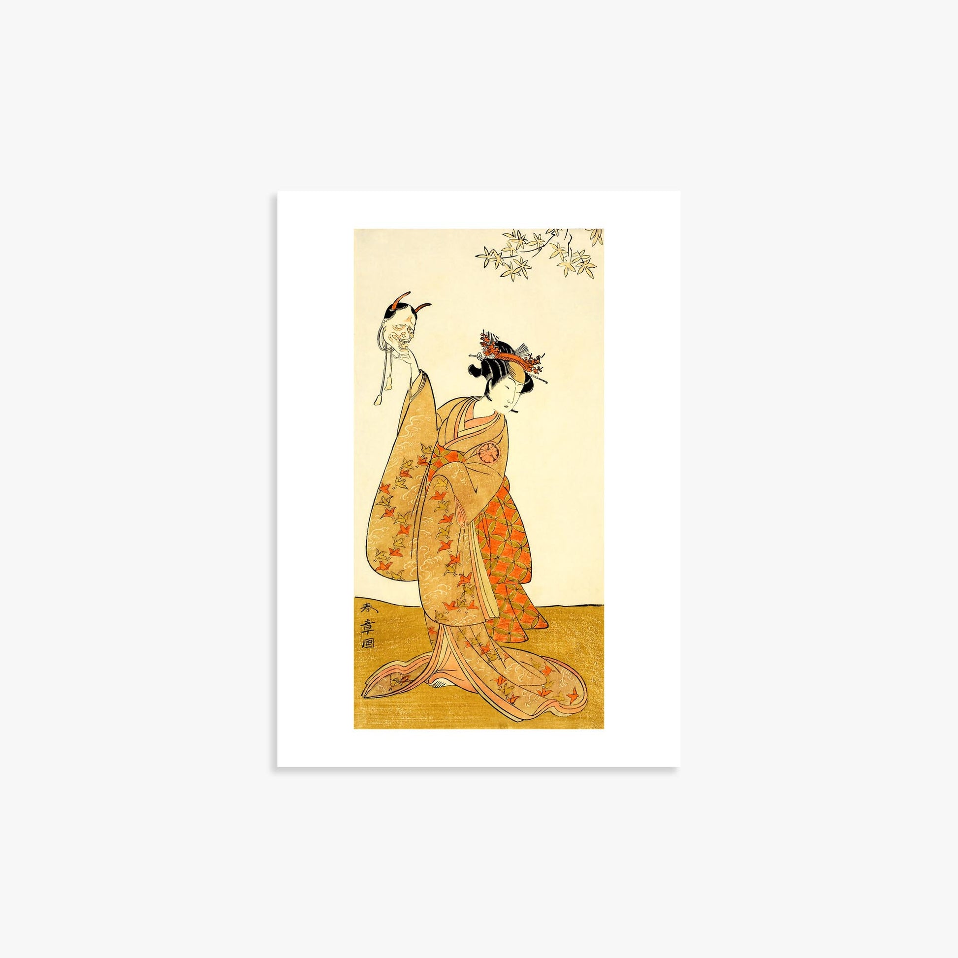 Katsukawa Shunsho: Segawa Yūjirō I as Matsukaze, Sister of Togashi no Saemon 21x30 cm Art Reproduction Unframed