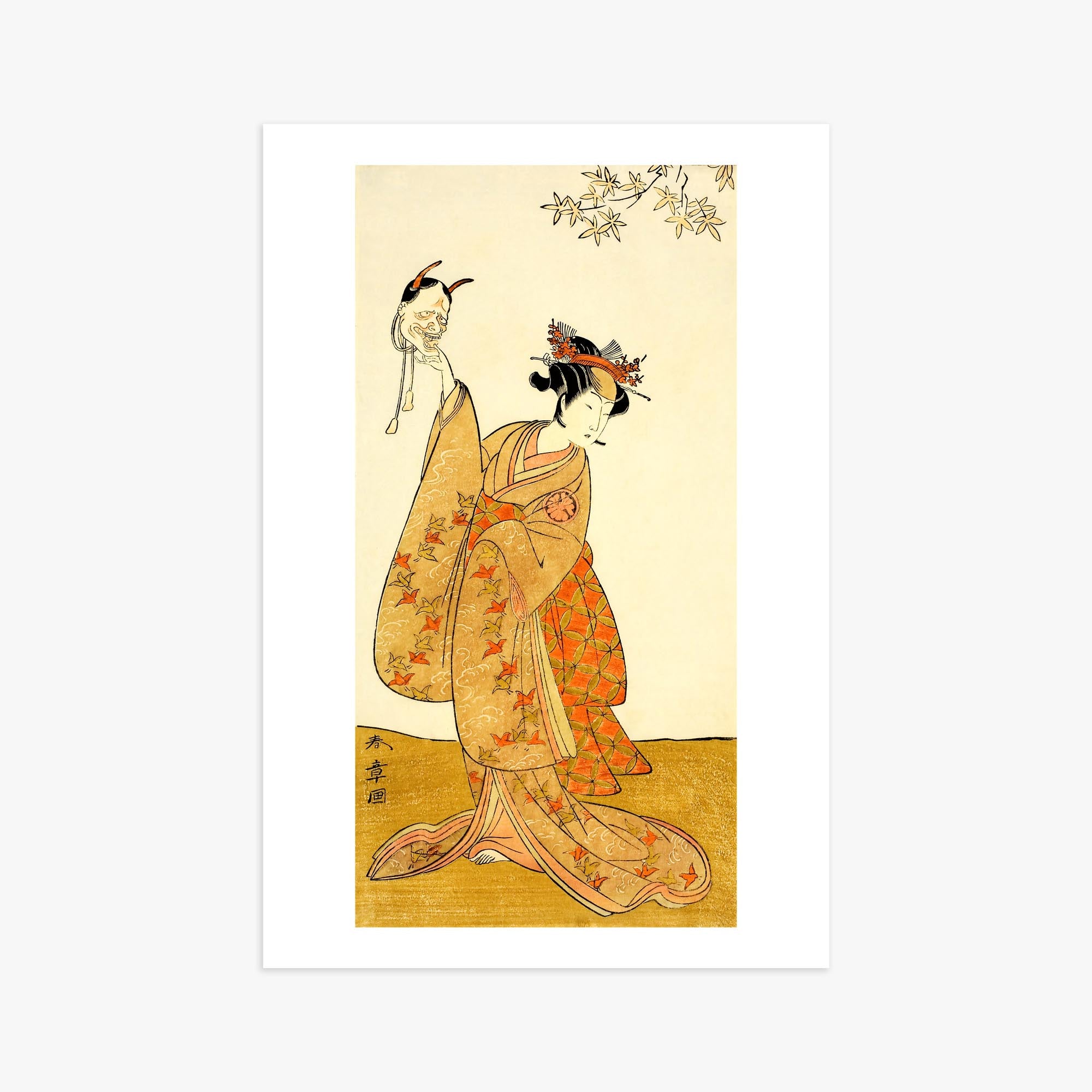 Katsukawa Shunsho: Segawa Yūjirō I as Matsukaze, Sister of Togashi no Saemon 61x91 cm Art Reproduction Unframed