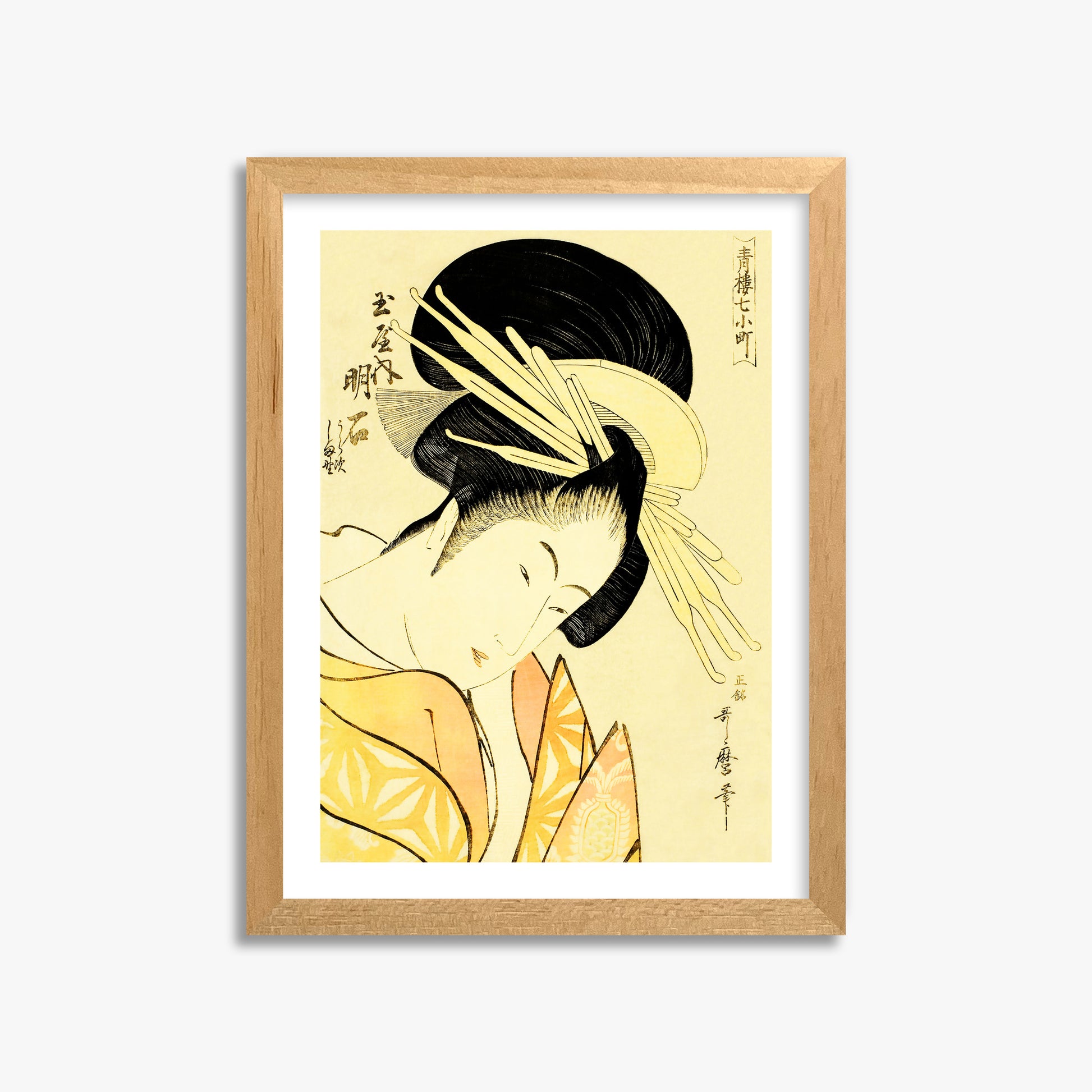 Kitagawa Utamaro: Akashi of the Tamaya 30x40 cm Art Reproduction With White Margin