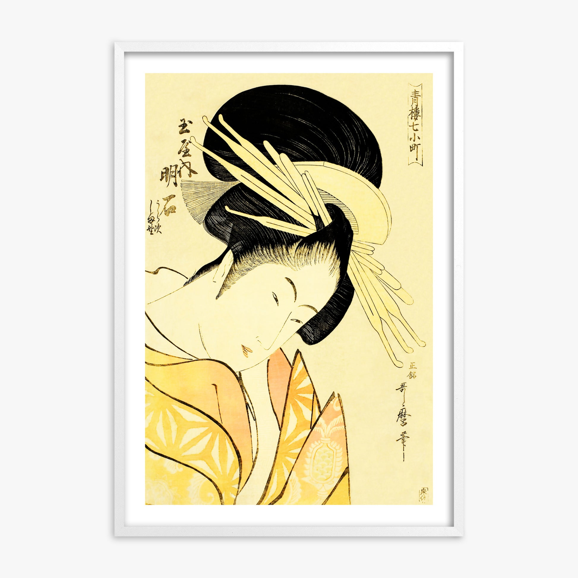 Kitagawa Utamaro: Akashi of the Tamaya 50x70 cm Art Reproduction With No Margin