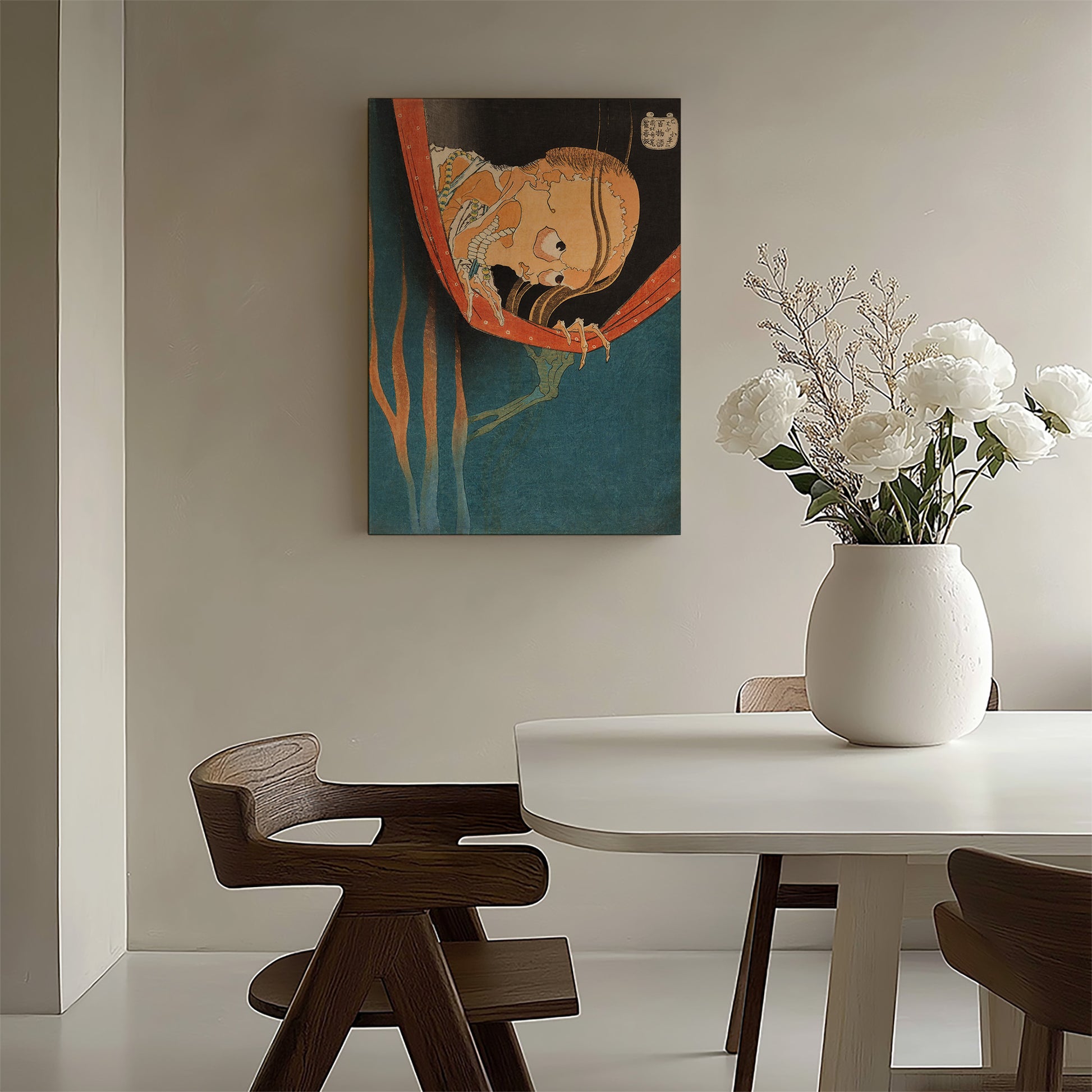Design Concept No. 58 for Katsushika Hokusai: The Ghost of Kohada Koheiji Japanese Satin Canvas Wall Art