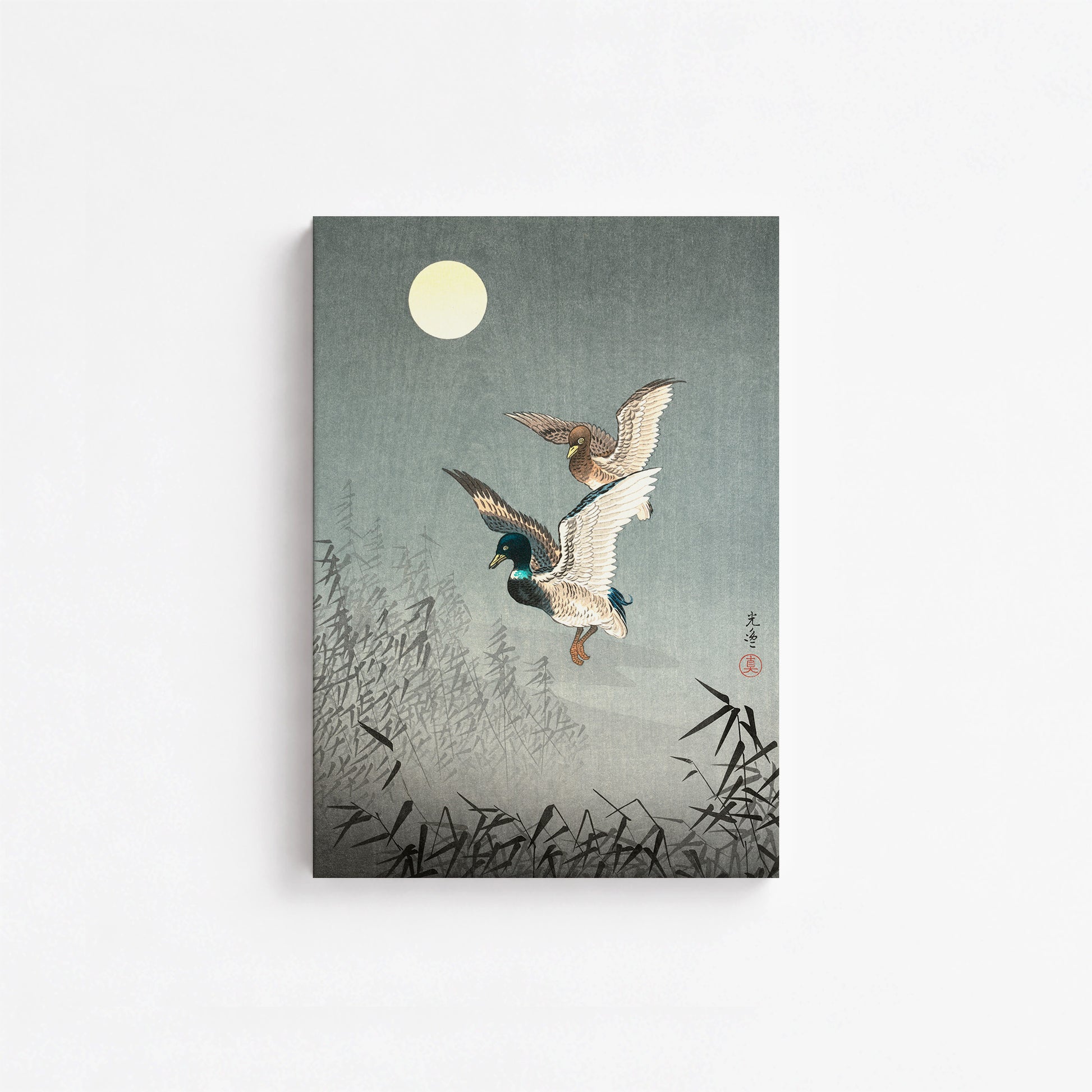 Tsuchiya Koitsu: Tokyo Views: Ducks, 21x30cm Satin Canvas Art Reproduction