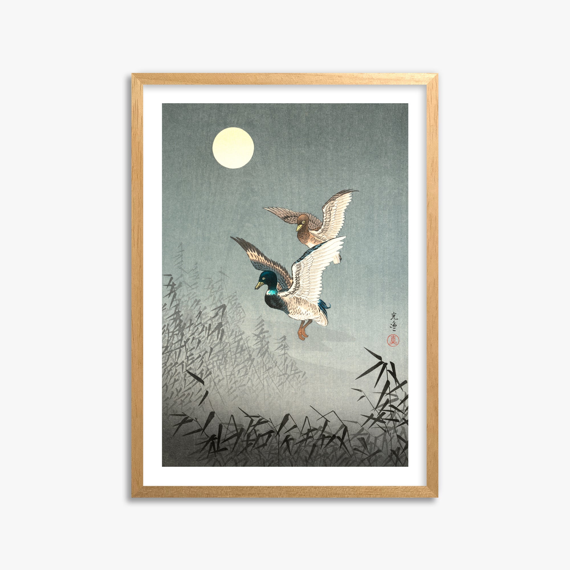 Tsuchiya Koitsu: Tokyo Views: Ducks 50x70 cm Art Reproduction With White Margin