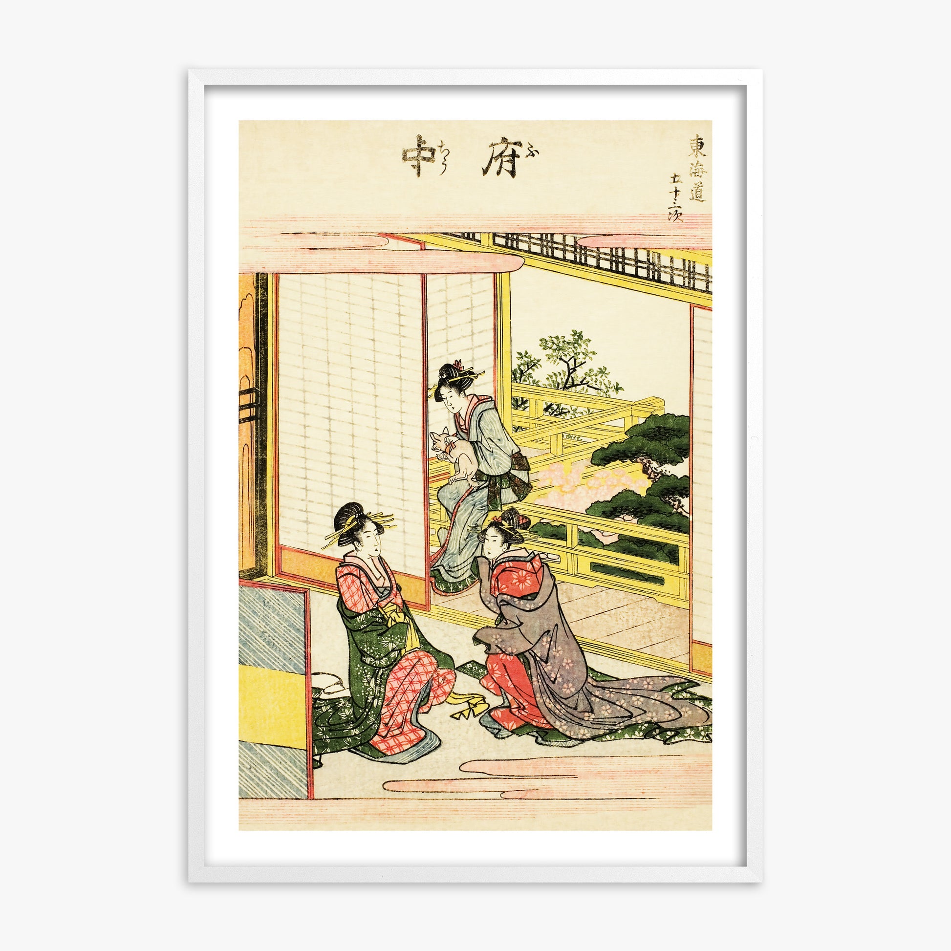 Utagawa Hiroshige: Fuchu, 70x100cm Whitek Framed Art Reproduction