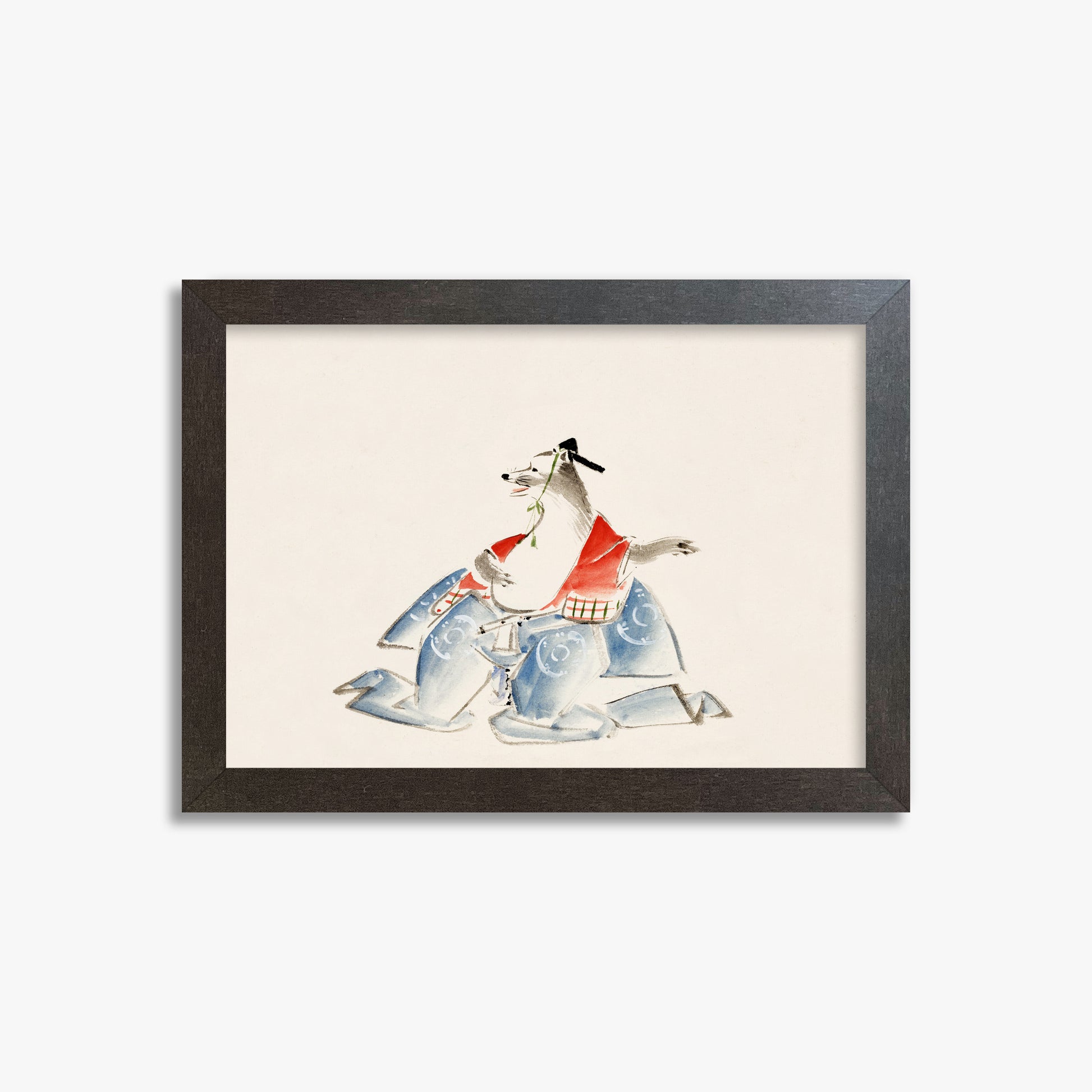 Utagawa Hiroshige: Tanuki (from the Album of Ichiryusai Hiroshige`s Sketches), 21x30cm Framed Art Reproduction With Espresso Frame