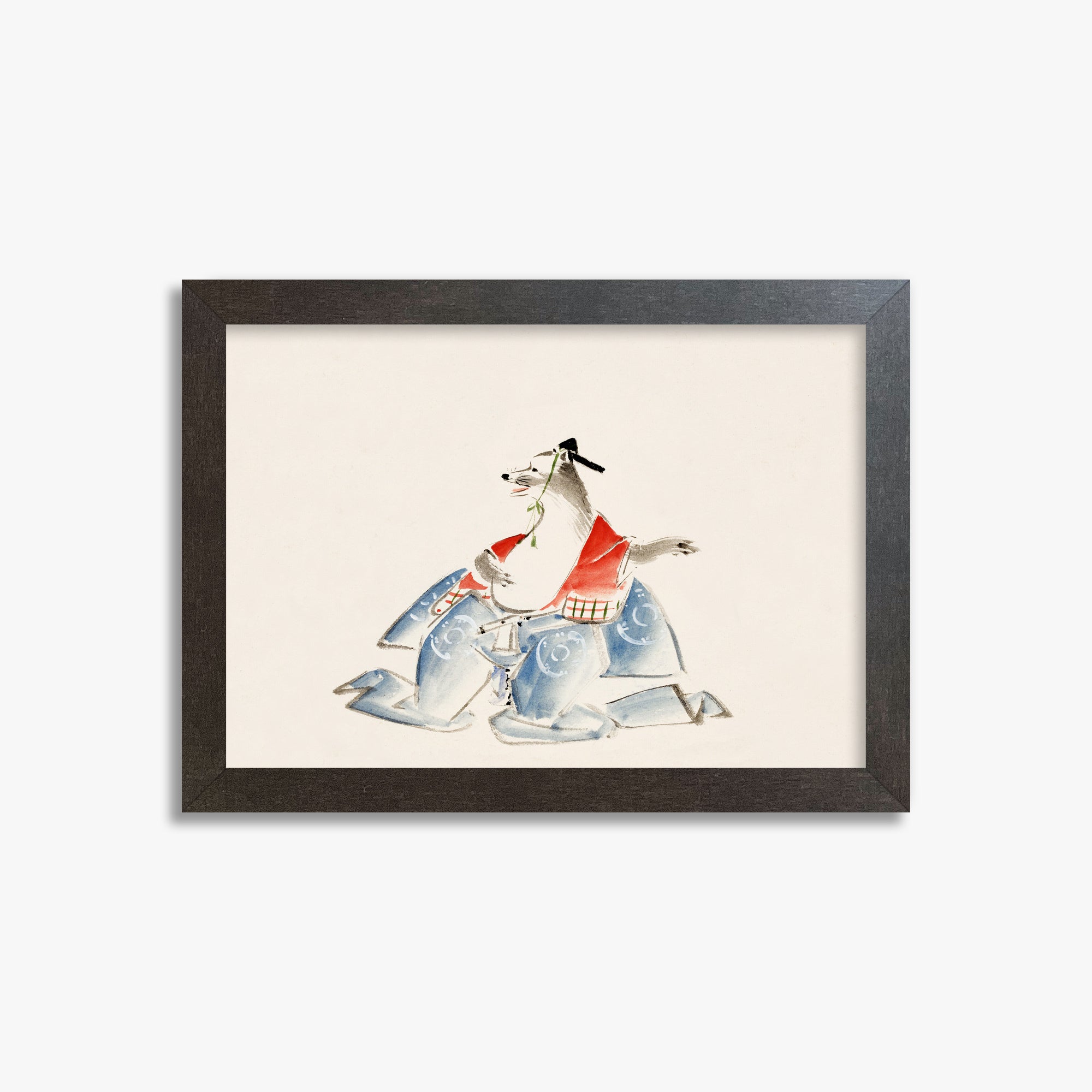 Utagawa Hiroshige: Tanuki (from the Album of Ichiryusai Hiroshige`s Sketches), 21x30cm Framed Art Reproduction With Espresso Frame