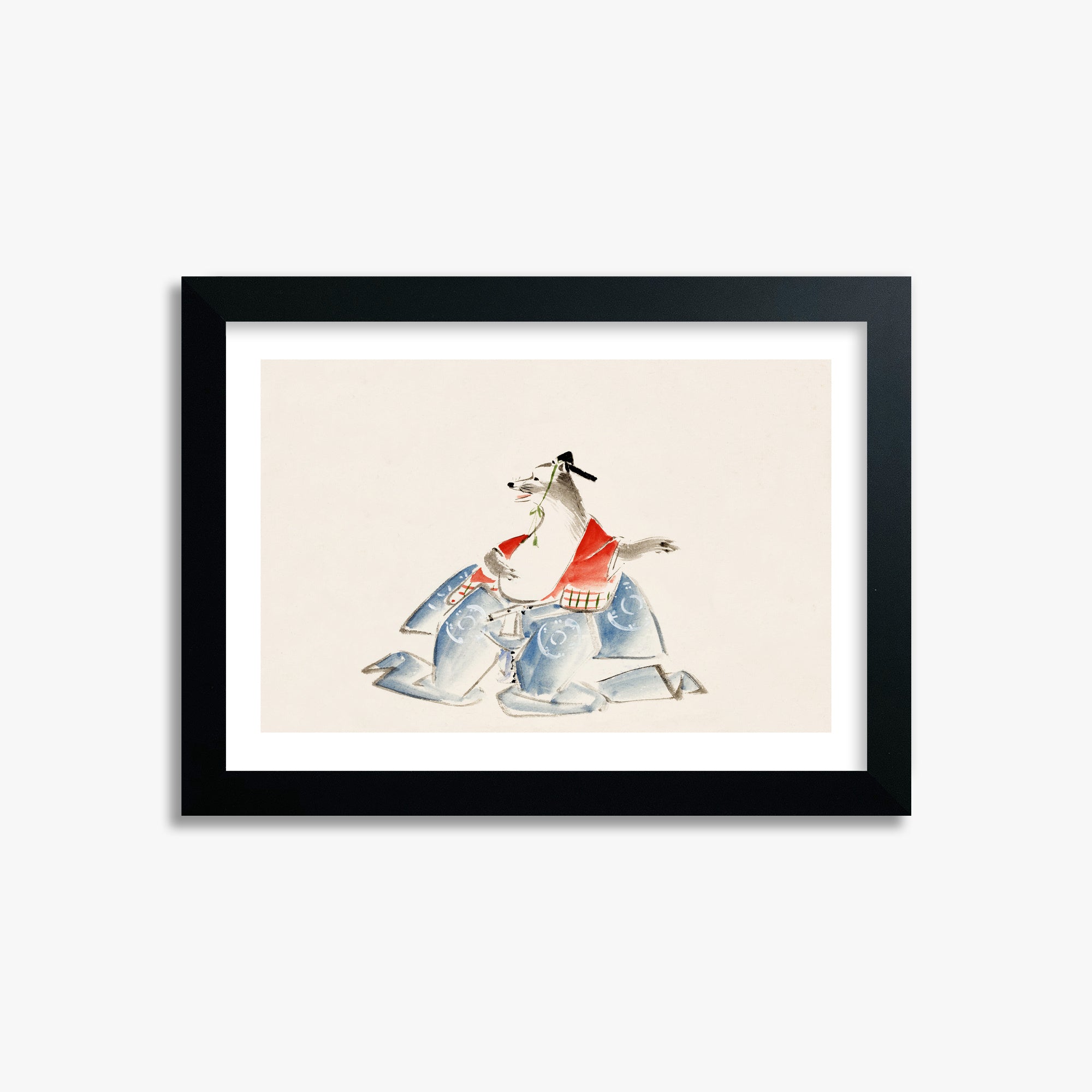 Utagawa Hiroshige: Tanuki (from the Album of Ichiryusai Hiroshige`s Sketches), 21x30cm Black Framed Art Reproduction