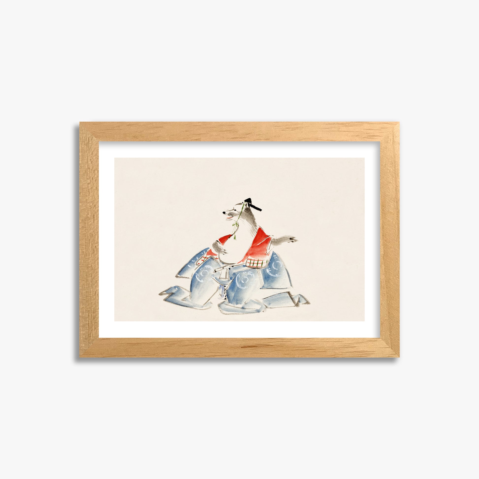Utagawa Hiroshige: Tanuki (from the Album of Ichiryusai Hiroshige`s Sketches), 21x30cm Oak Framed Art Reproduction