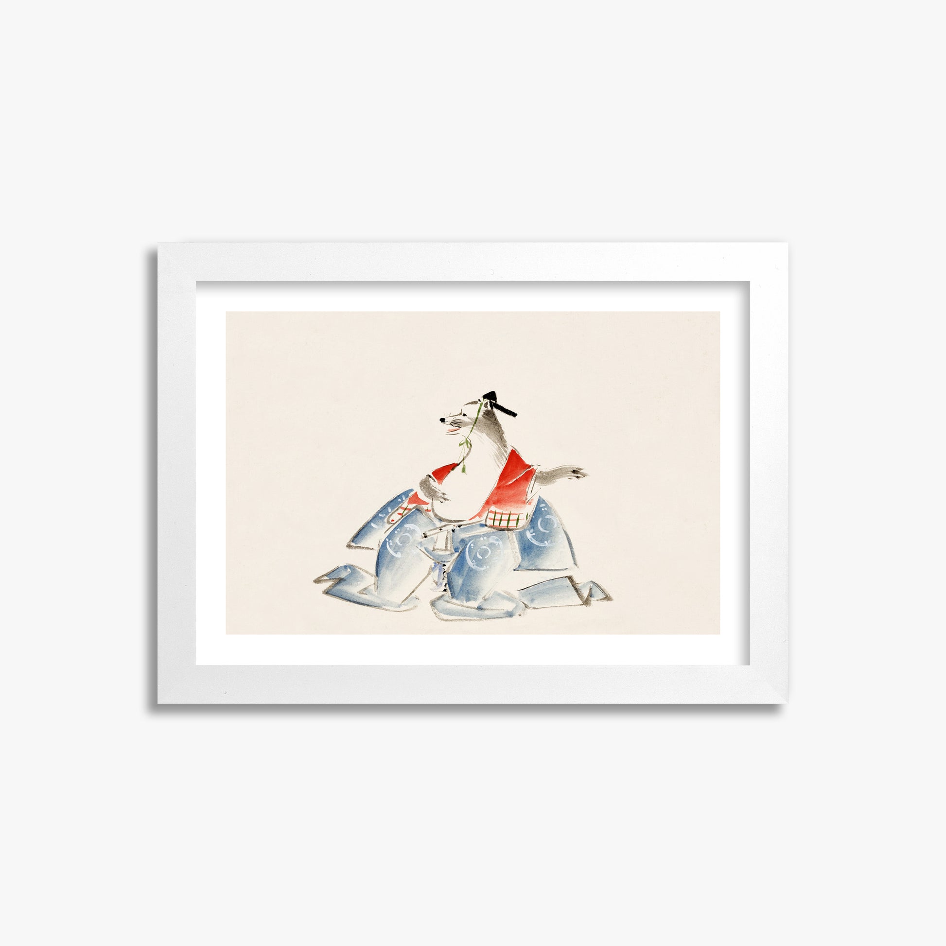 Utagawa Hiroshige: Tanuki (from the Album of Ichiryusai Hiroshige`s Sketches), 21x30cm Whitek Framed Art Reproduction