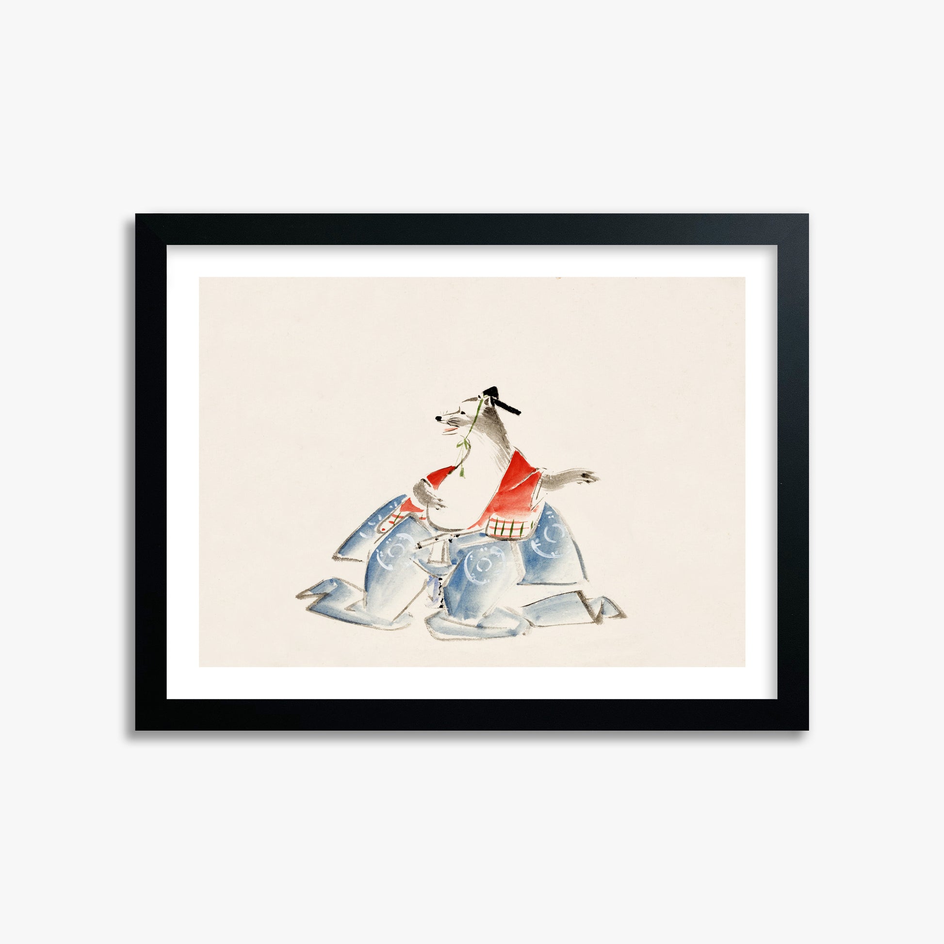 Utagawa Hiroshige: Tanuki (from the Album of Ichiryusai Hiroshige`s Sketches), 30x40cm Black Framed Art Reproduction