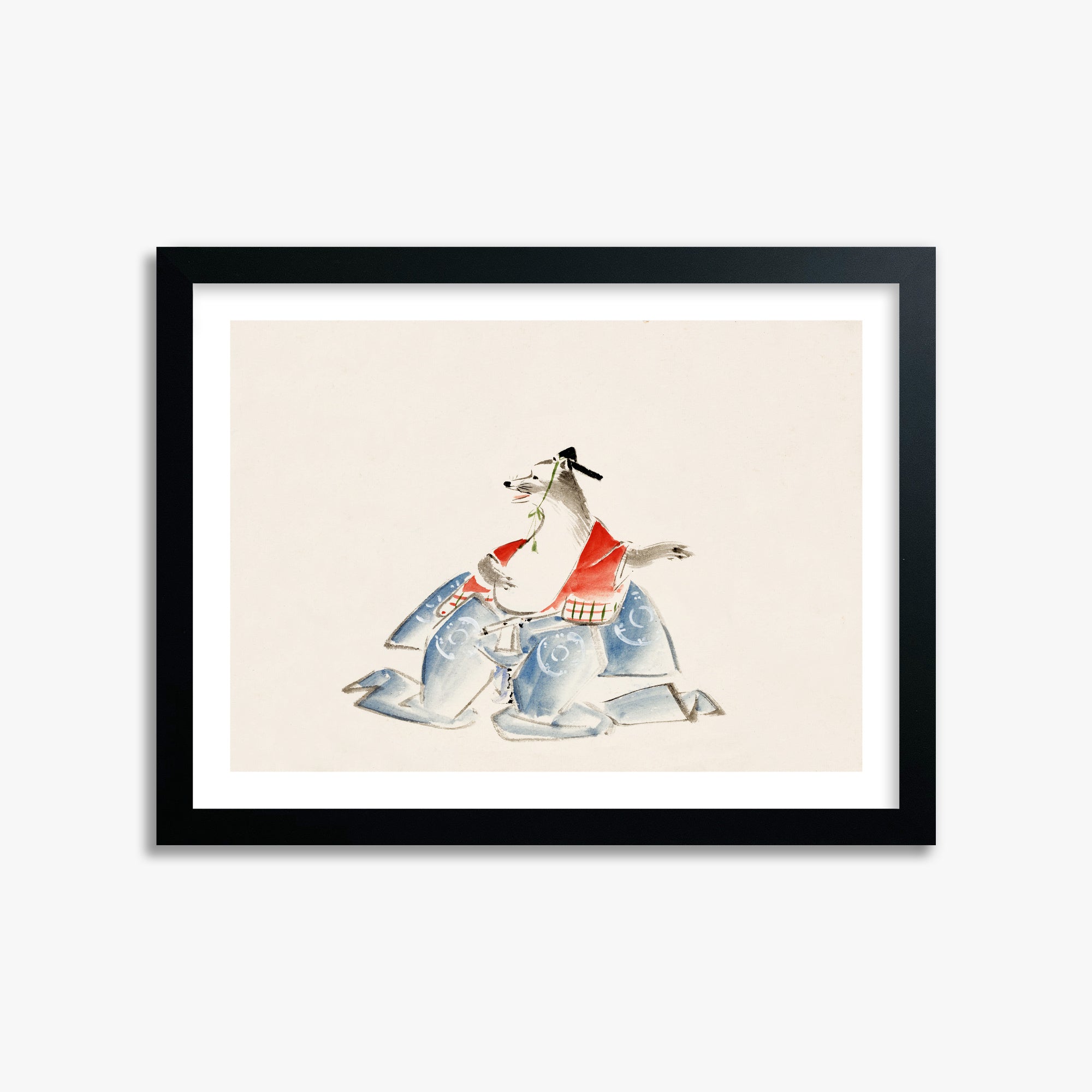 Utagawa Hiroshige: Tanuki (from the Album of Ichiryusai Hiroshige`s Sketches), 30x40cm Black Framed Art Reproduction