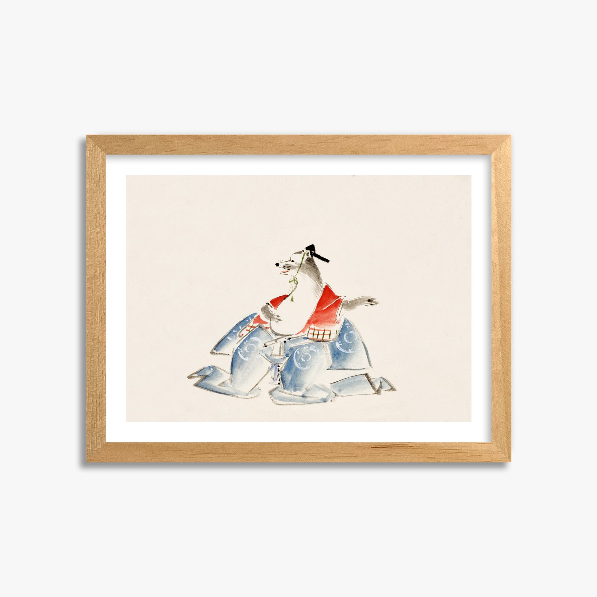 Utagawa Hiroshige: Tanuki (from the Album of Ichiryusai Hiroshige`s Sketches), 30x40cm Oak Framed Art Reproduction
