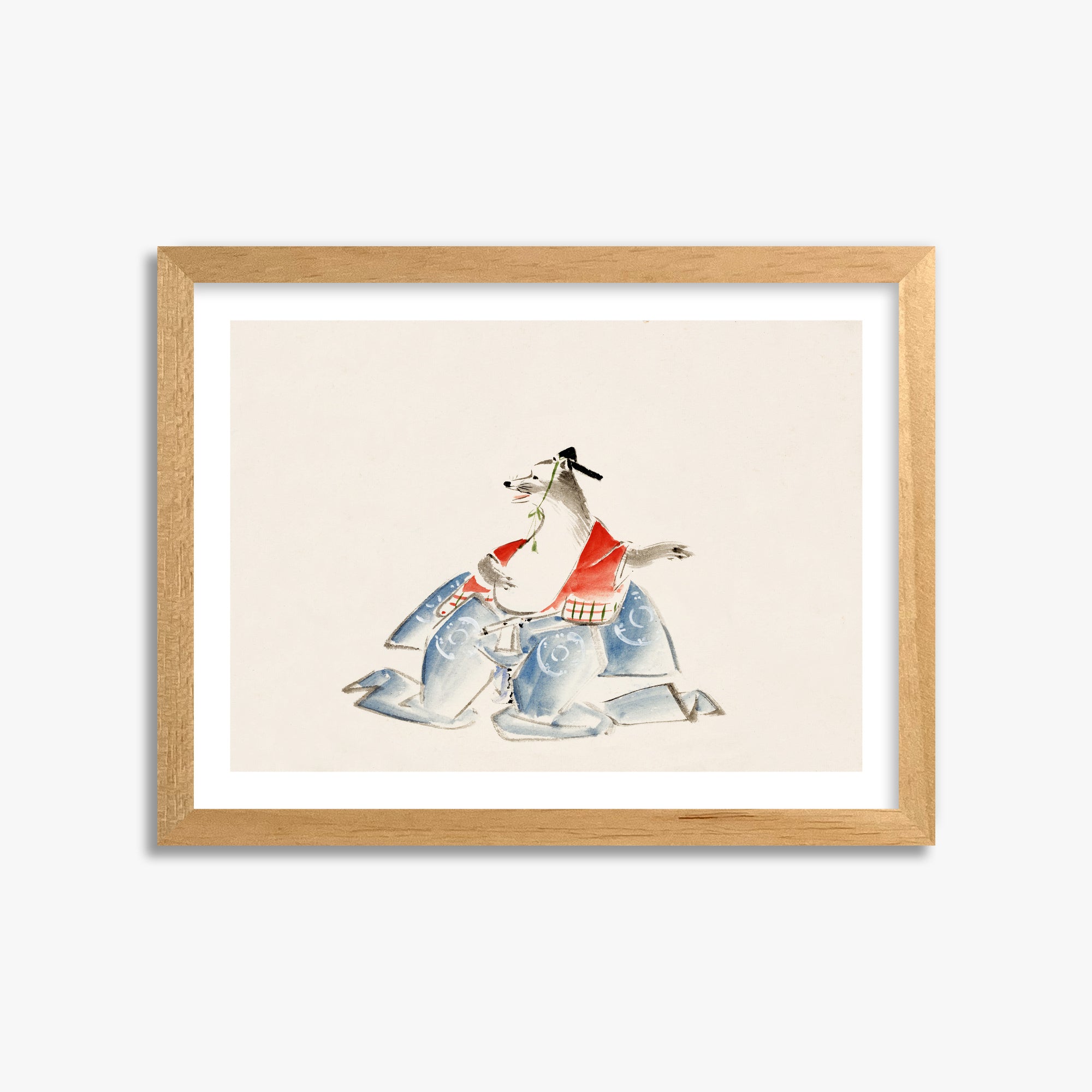 Utagawa Hiroshige: Tanuki (from the Album of Ichiryusai Hiroshige`s Sketches), 30x40cm Oak Framed Art Reproduction