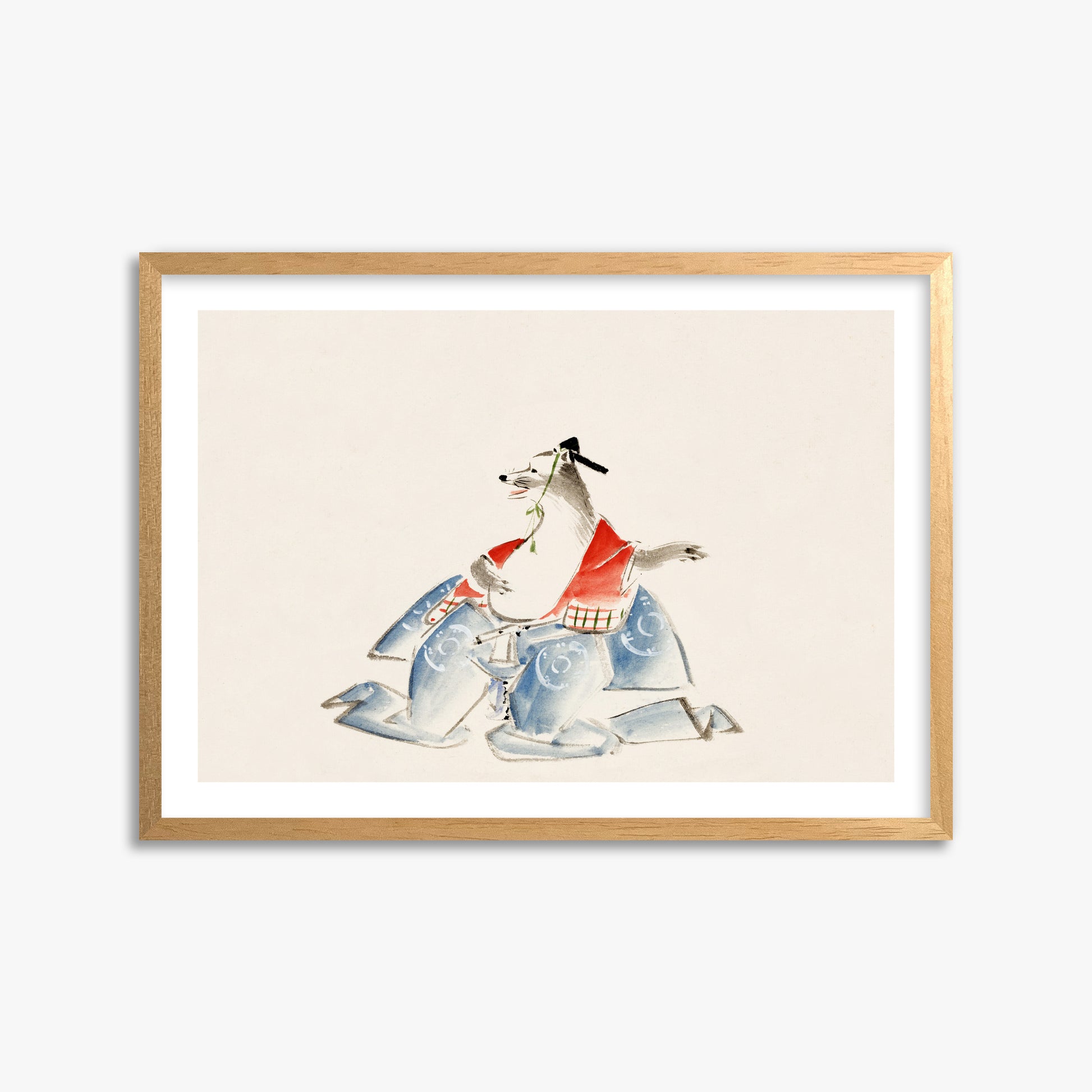 Utagawa Hiroshige: Tanuki (from the Album of Ichiryusai Hiroshige`s Sketches), 50x70cm Oak Framed Art Reproduction