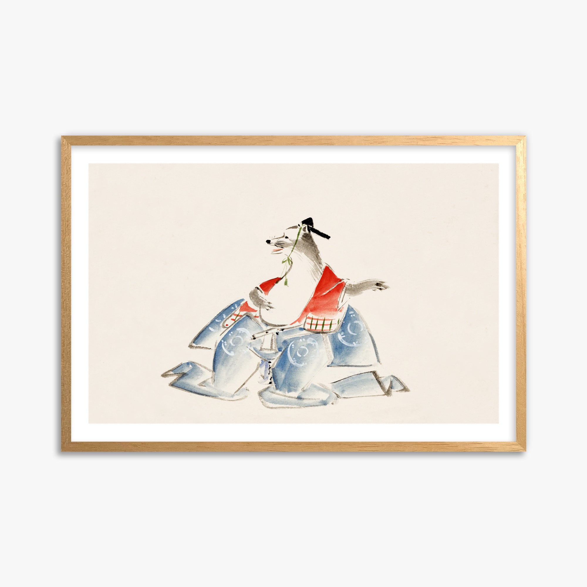 Utagawa Hiroshige: Tanuki (from the Album of Ichiryusai Hiroshige`s Sketches), 61x91cm Oak Framed Art Reproduction