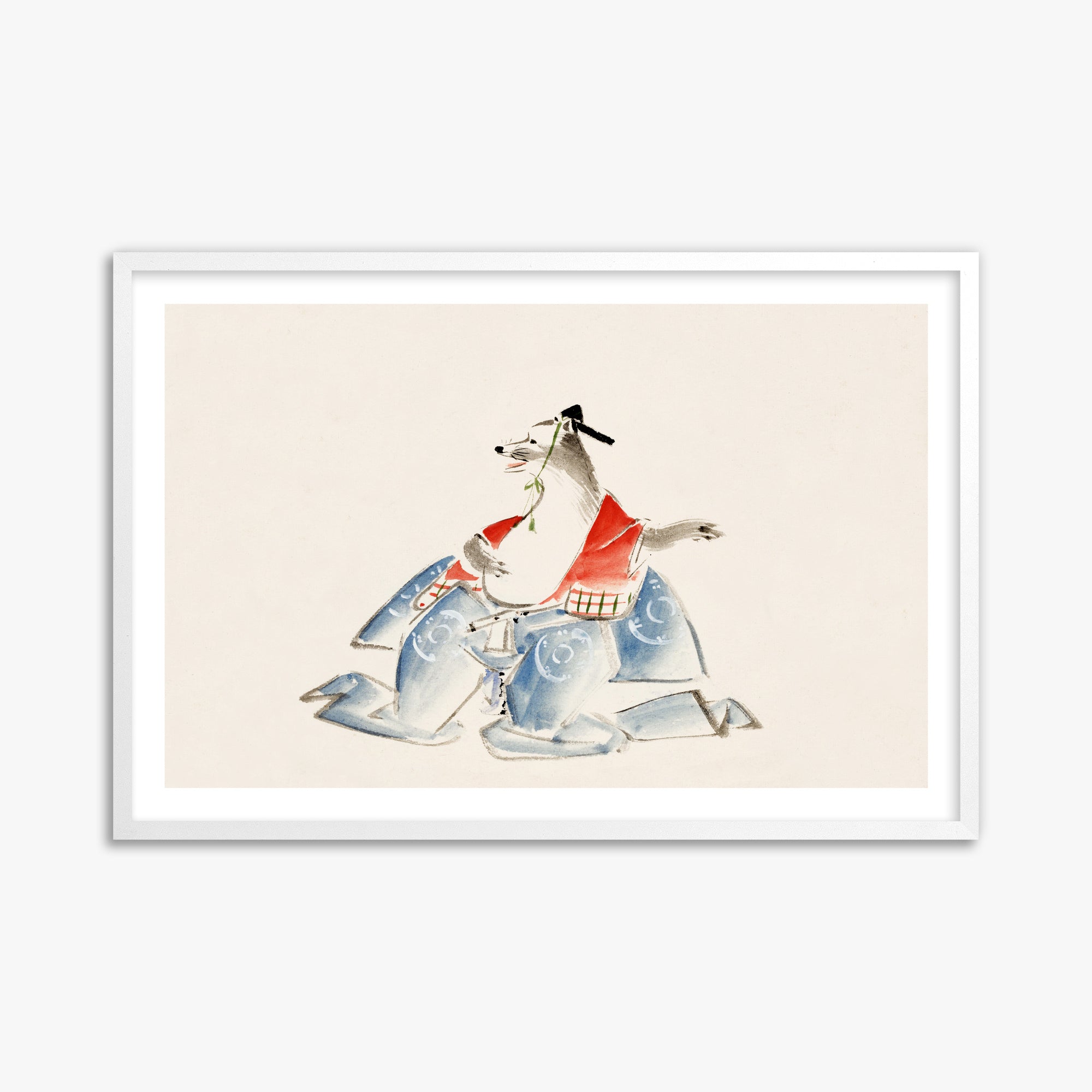 Utagawa Hiroshige: Tanuki (from the Album of Ichiryusai Hiroshige`s Sketches), 61x91cm Whitek Framed Art Reproduction