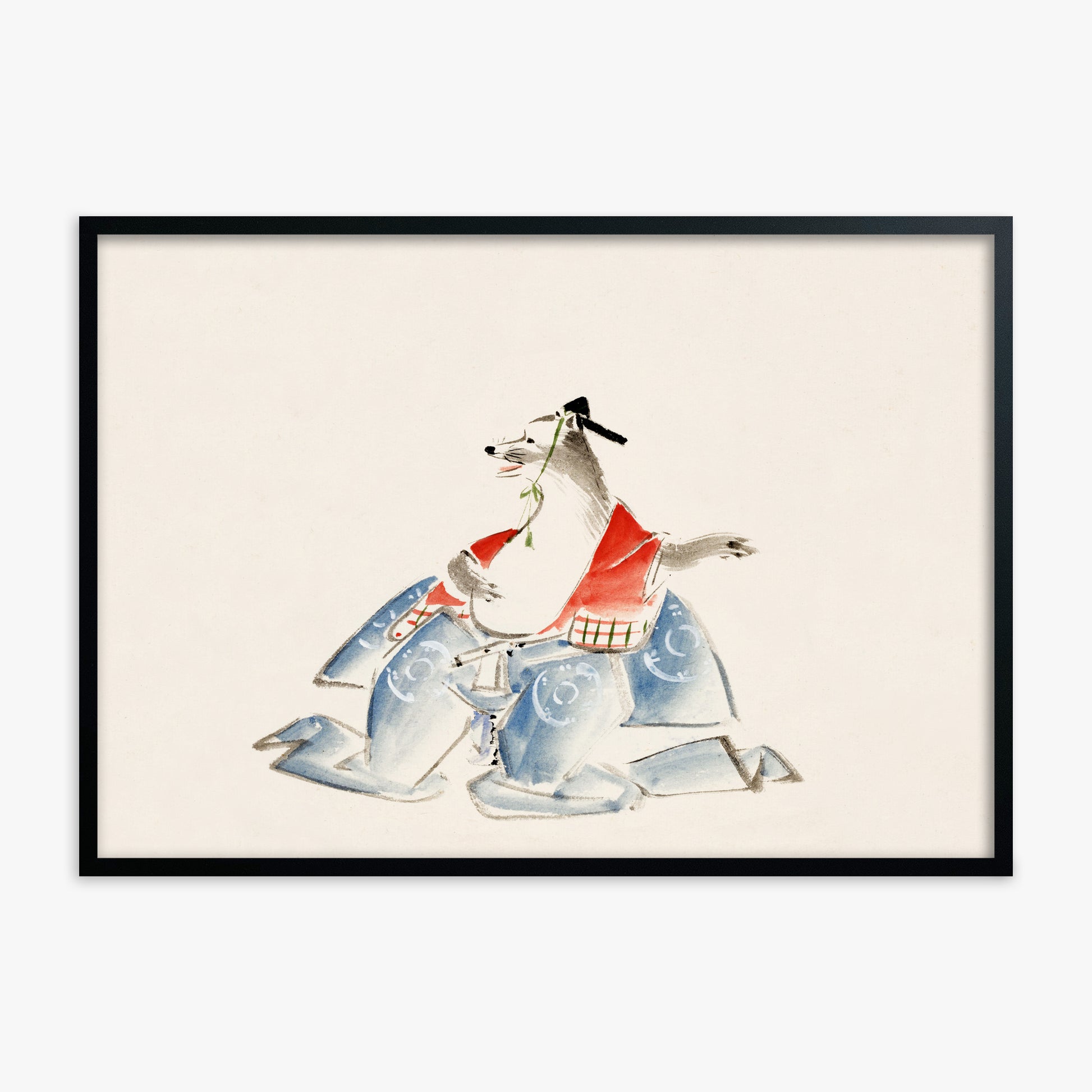 Utagawa Hiroshige: Tanuki (from the Album of Ichiryusai Hiroshige`s Sketches), 70x100cm Black Framed Art Reproduction
