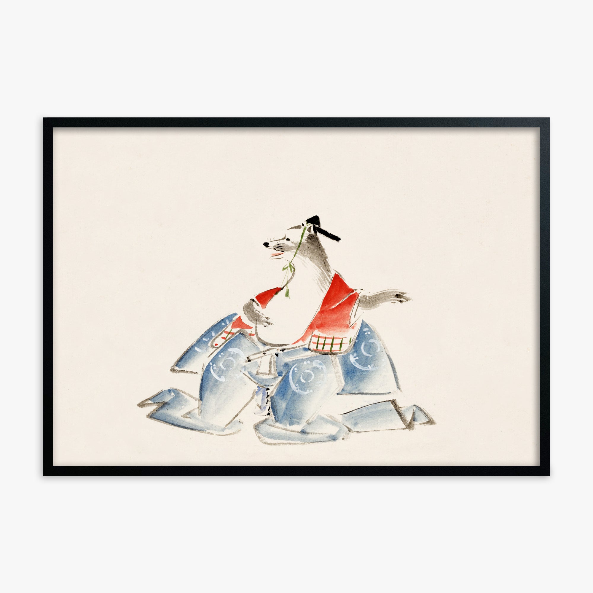 Utagawa Hiroshige: Tanuki (from the Album of Ichiryusai Hiroshige`s Sketches), 70x100cm Black Framed Art Reproduction