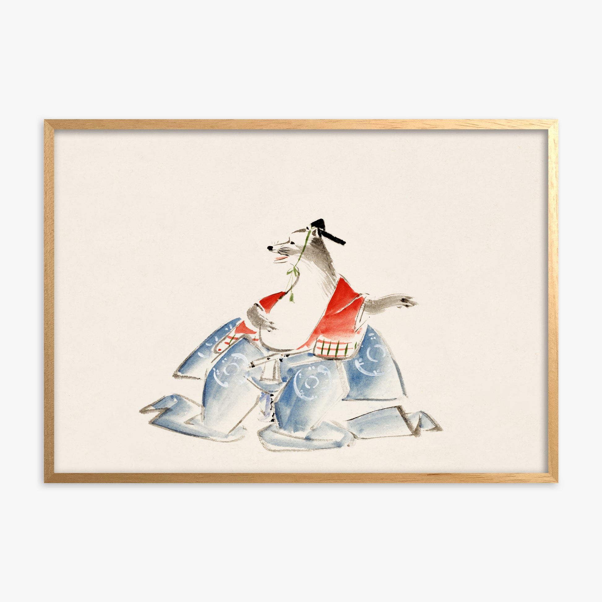 Utagawa Hiroshige: Tanuki (from the Album of Ichiryusai Hiroshige`s Sketches), 70x100cm Oak Framed Art Reproduction