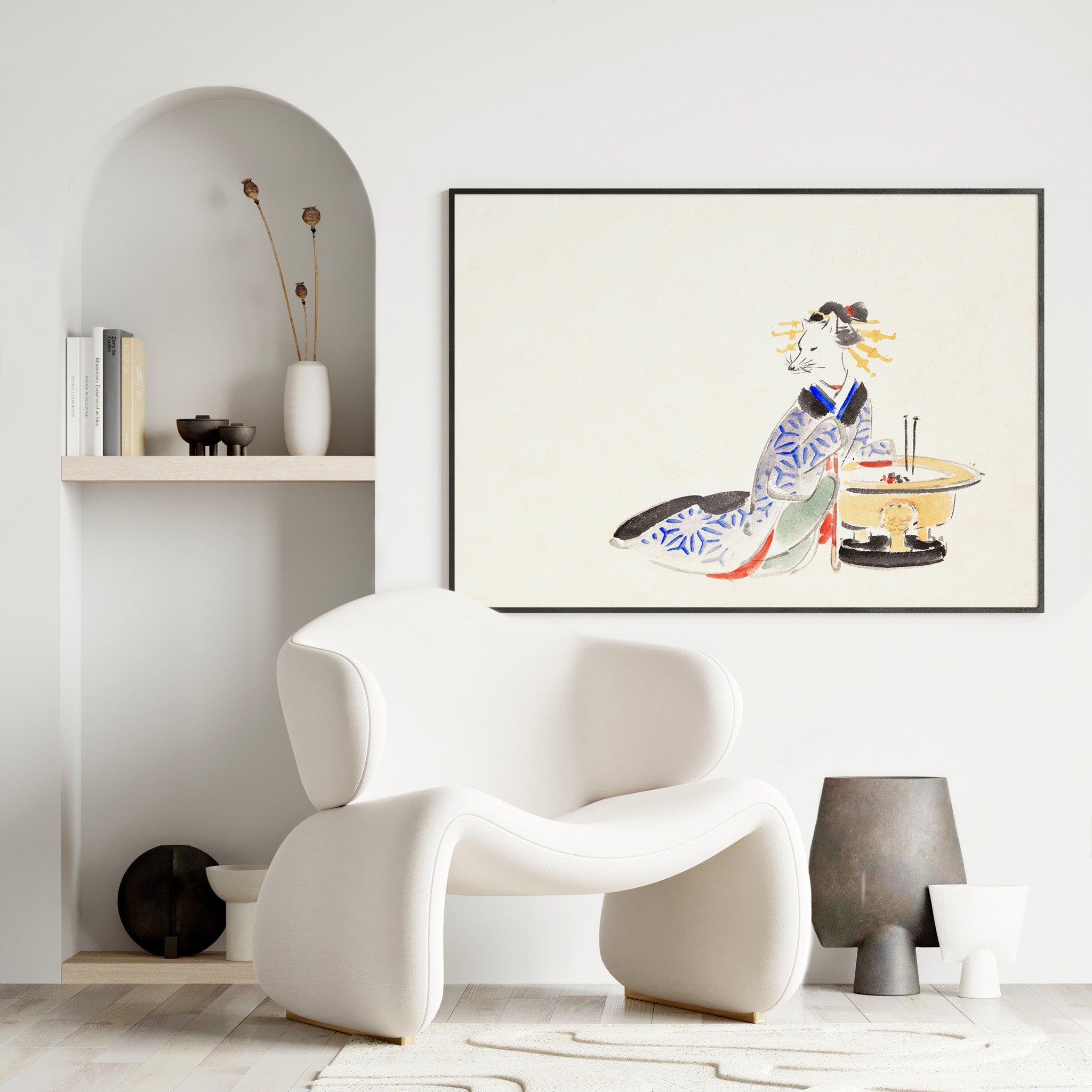 Design Concept No. 25 for Utagawa Hiroshige: Fox (from the Album of Ichiryusai Hiroshige`s Sketches) Japanese Wall Art